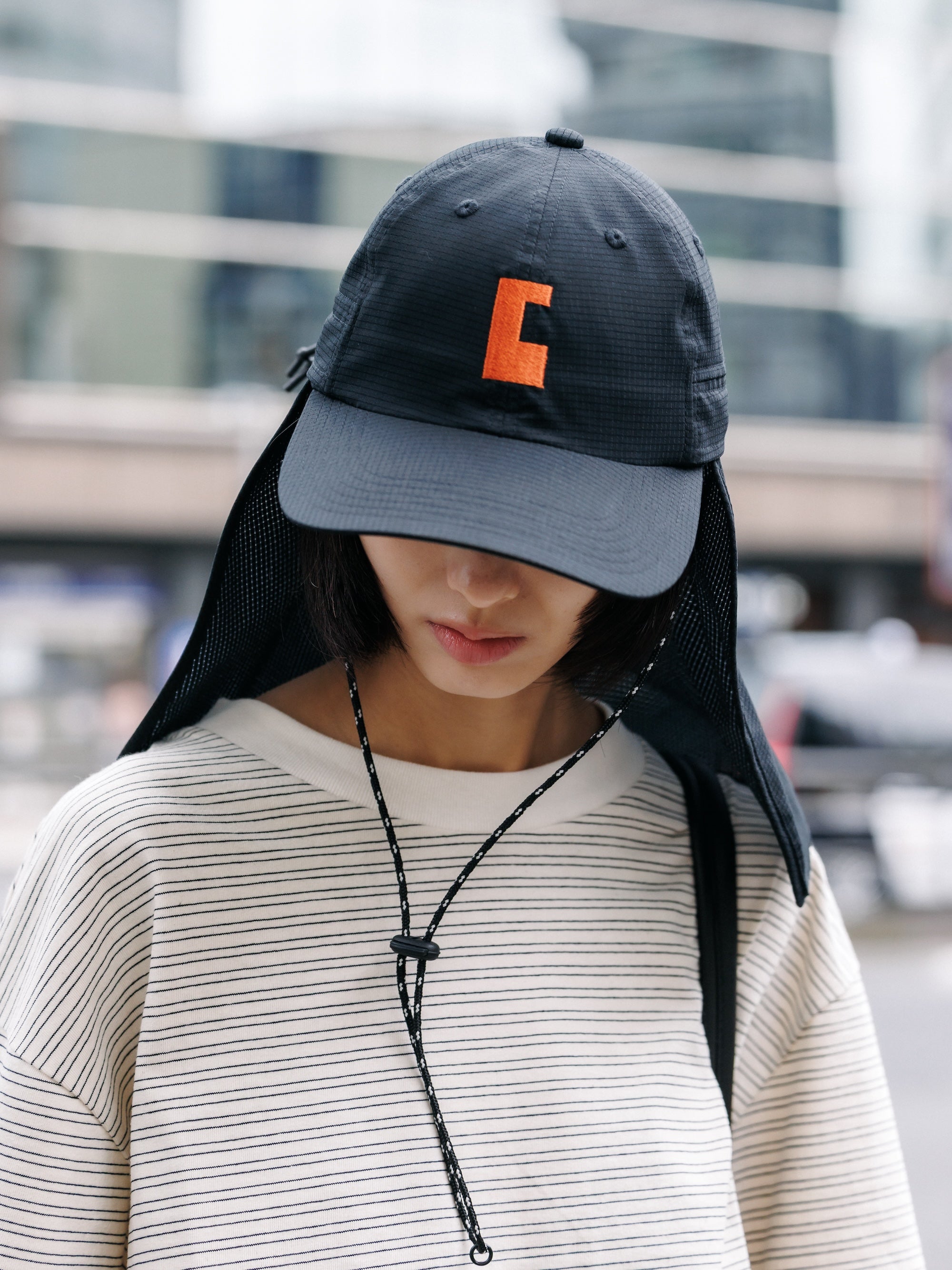 【7.11 SAT 20:00- IN STOCK】"C"ACTIVE CITY SUNSHADE CAP (BLACK×ORANGE)