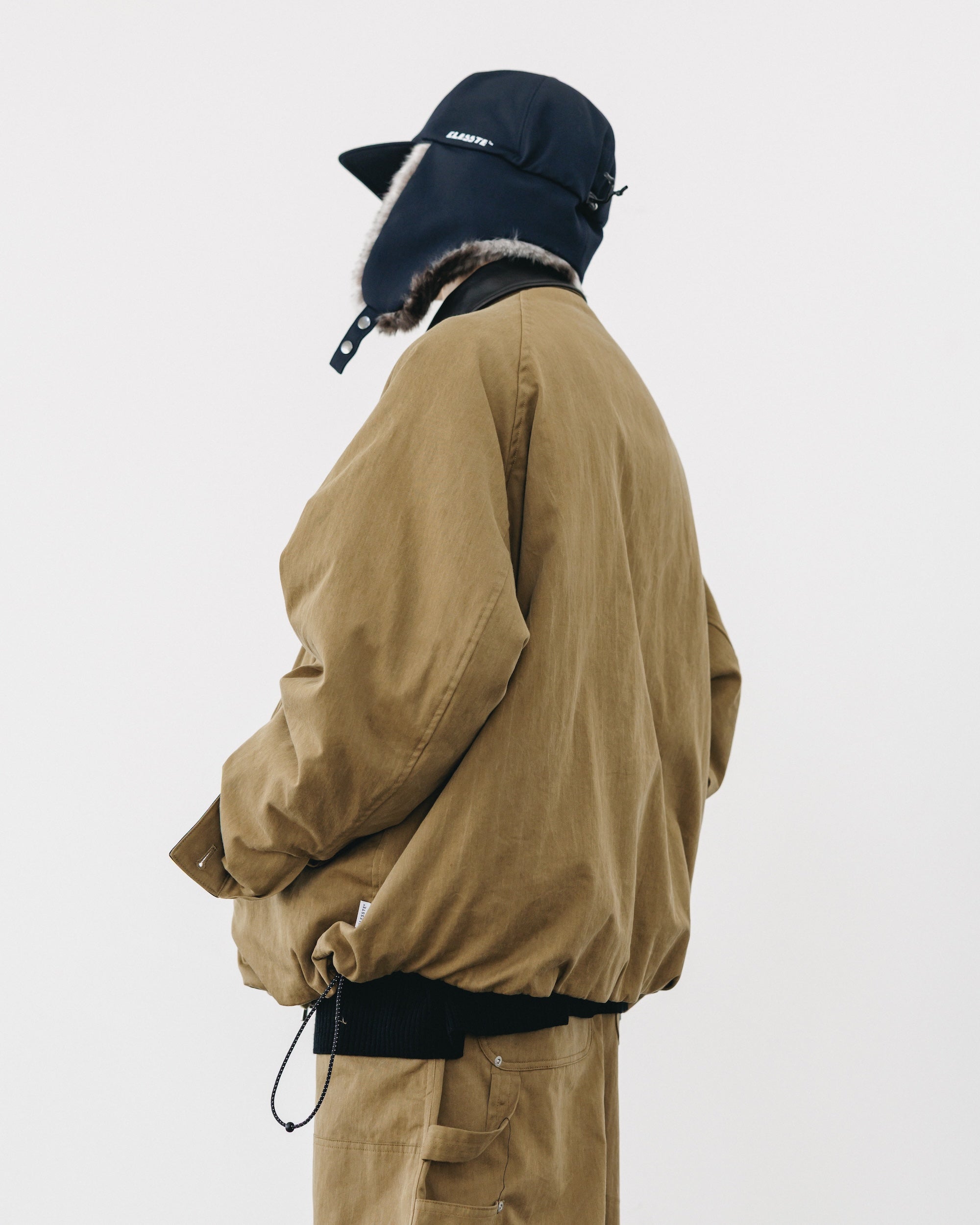 VINTAGE EFFECT PADDED CITY UTILITY JACKET (BEIGE)