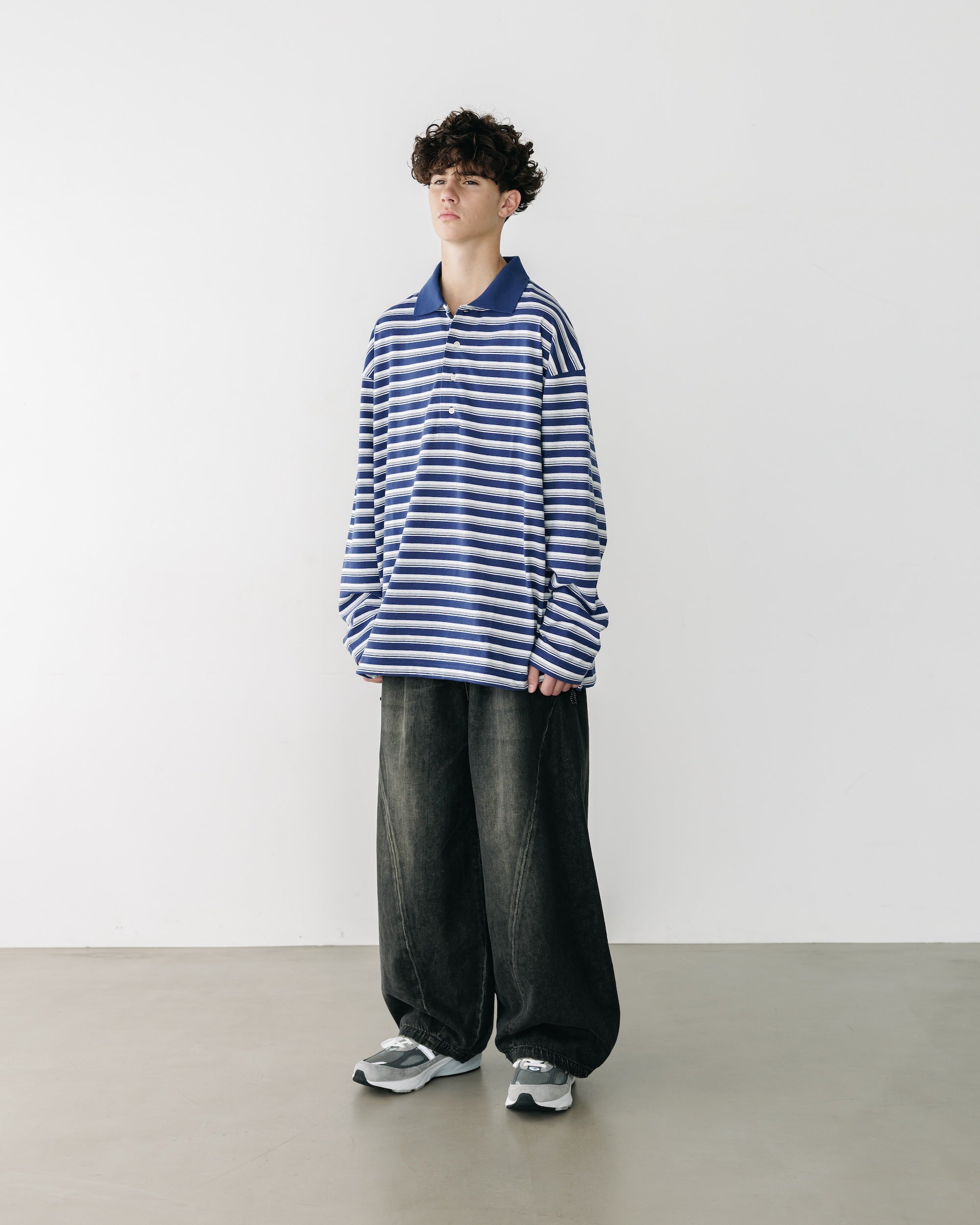 VINTAGE DYED SELVEDGE DENIM MASSIVE TWISTED PANTS (VINTAGE BLACK)