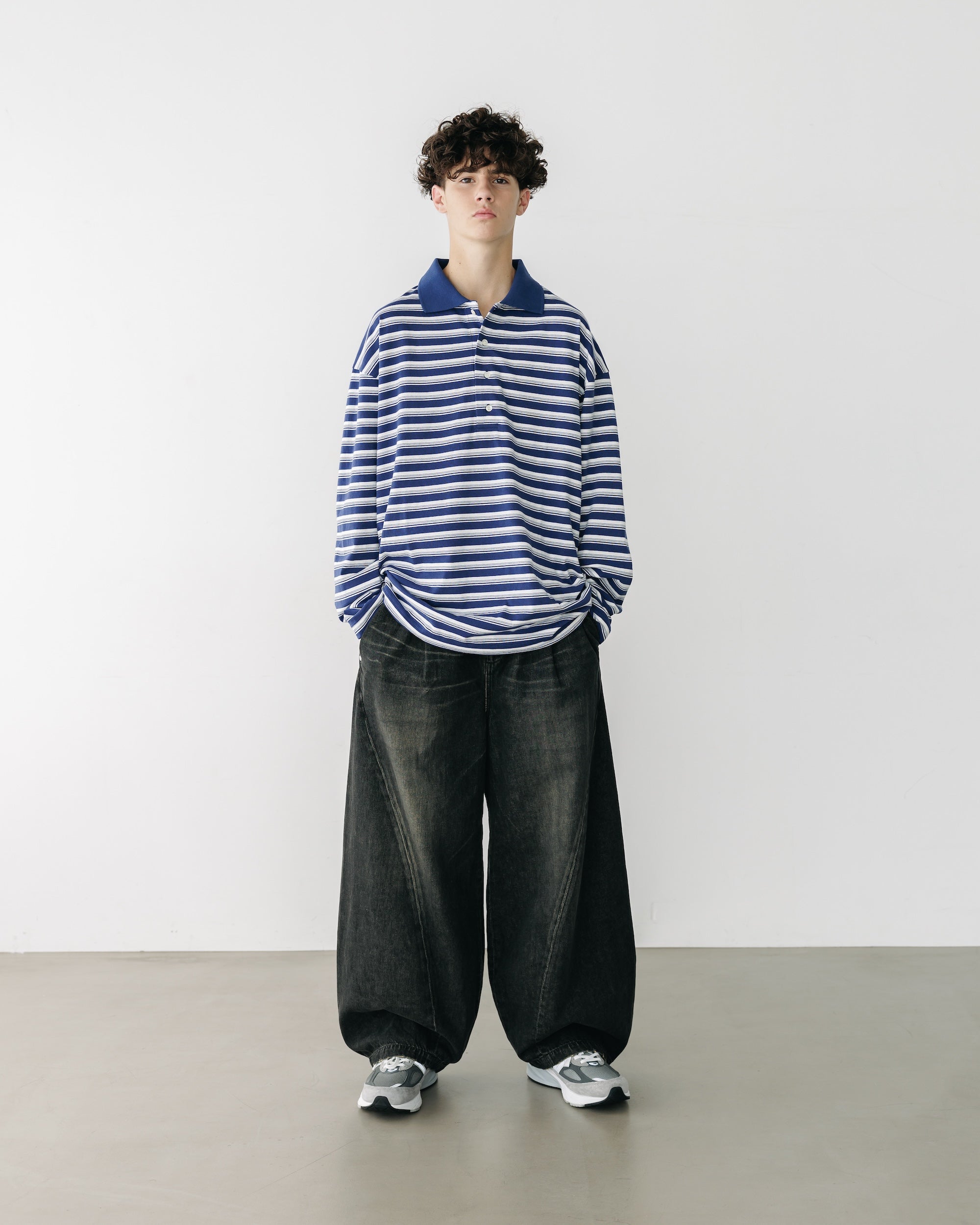 VINTAGE DYED SELVEDGE DENIM MASSIVE TWISTED PANTS (VINTAGE BLACK)