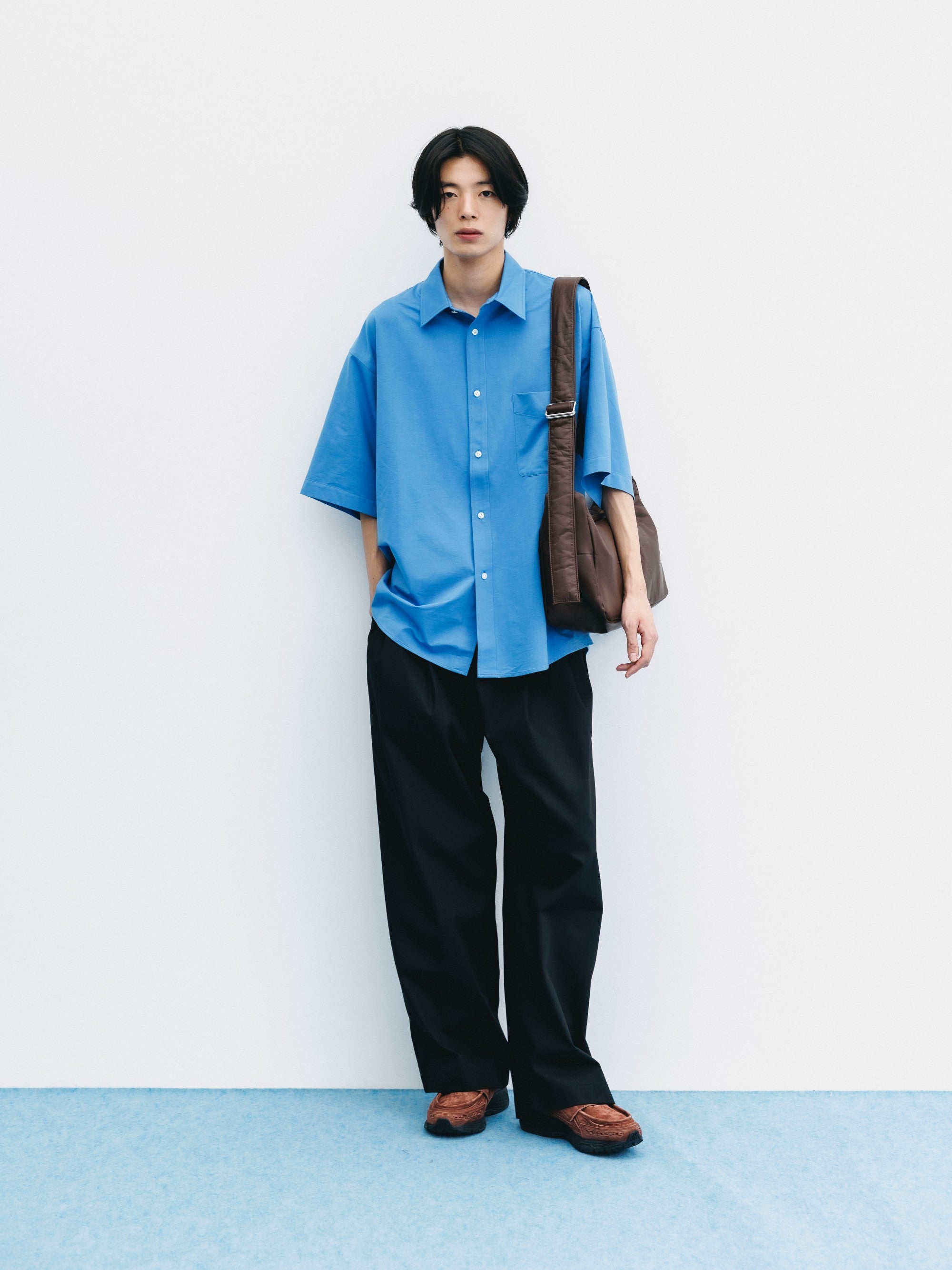 【8.5 WED 20:00- IN STOCK】T/C GABARDINE CITY WIDE STRAIGHT PANTS (BLACK)