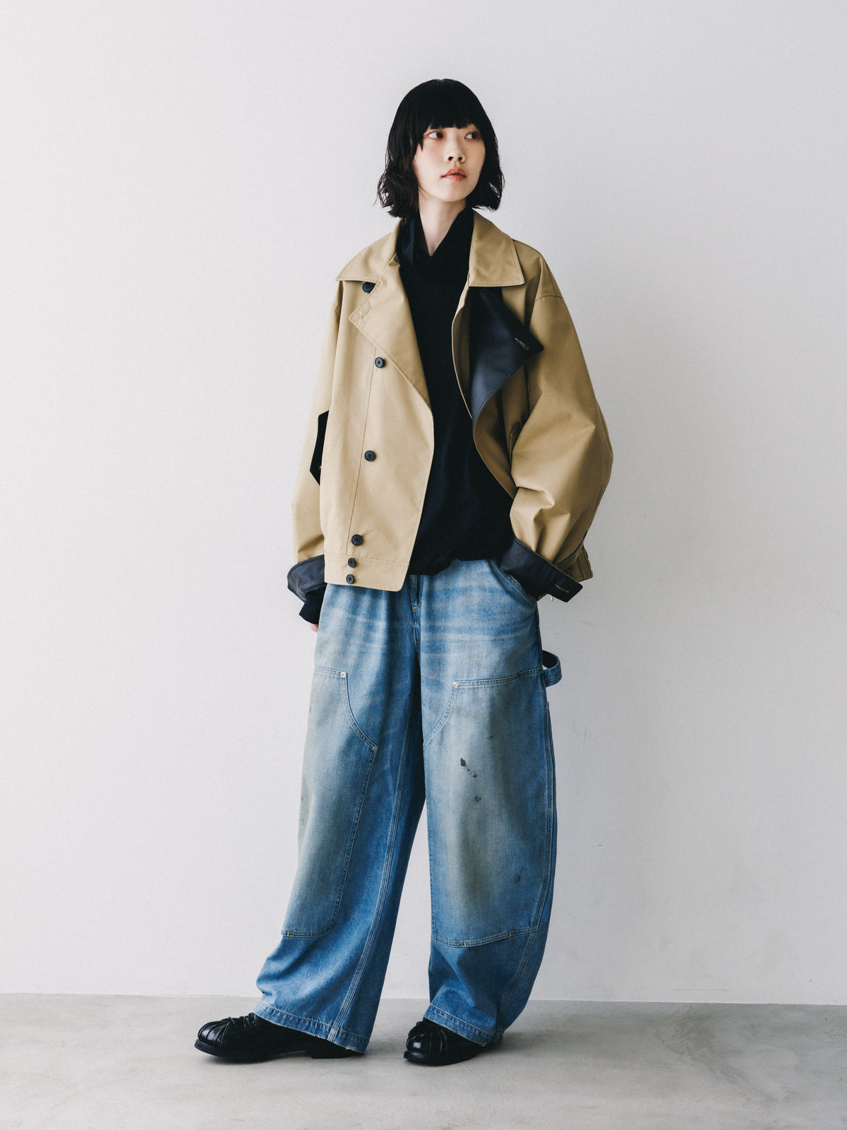 【10.24 SAT 20:00- IN STOCK】 +phenix WINDSTOPPER® by GORE-TEX LABS TWILL CITY DOUBLE FLAP JACKET (CAMEL BEIGE)