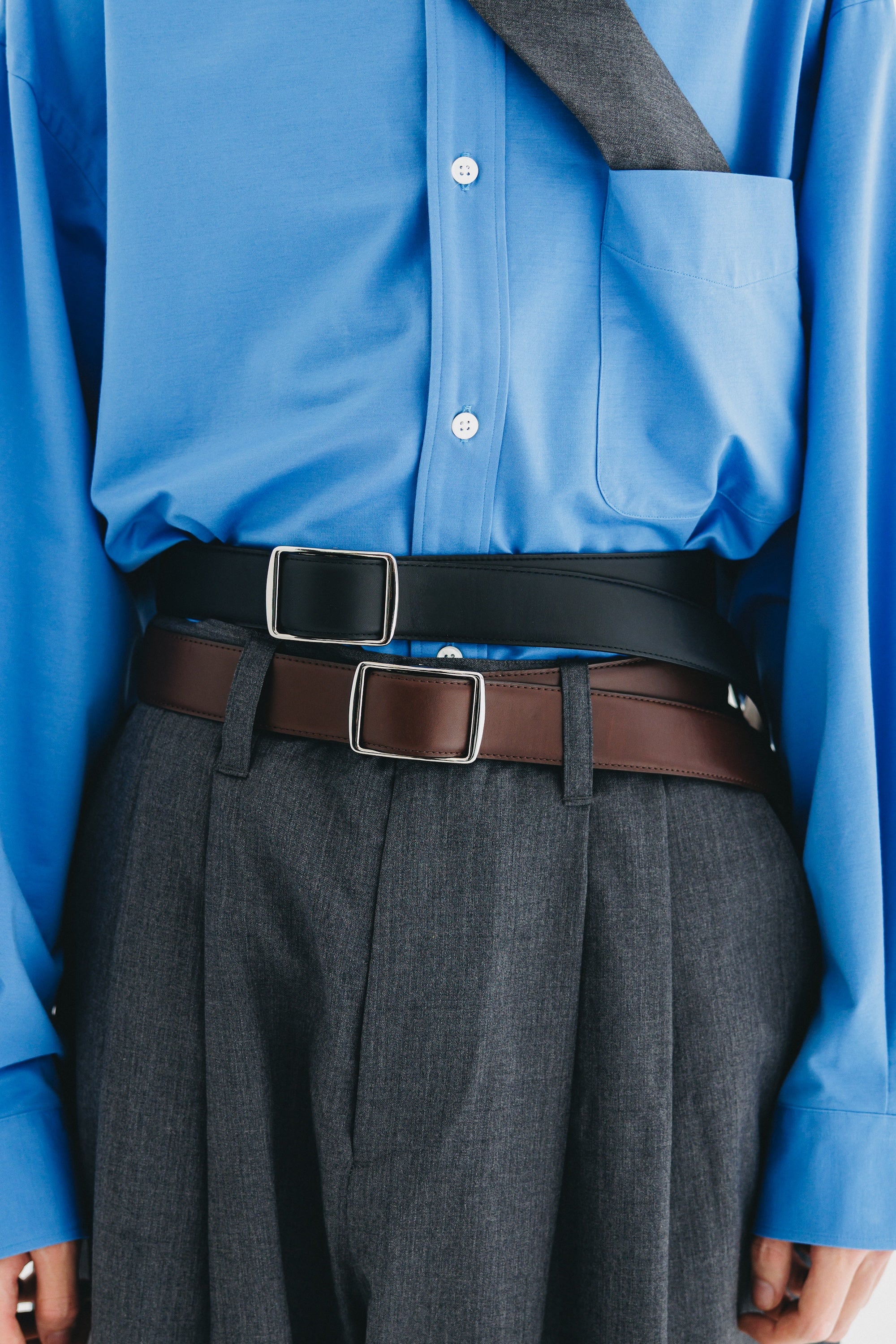 【9.6 SAT 20:00- IN STOCK】HOLELESS ESSENTIAL LEATHER BELT (BROWN)