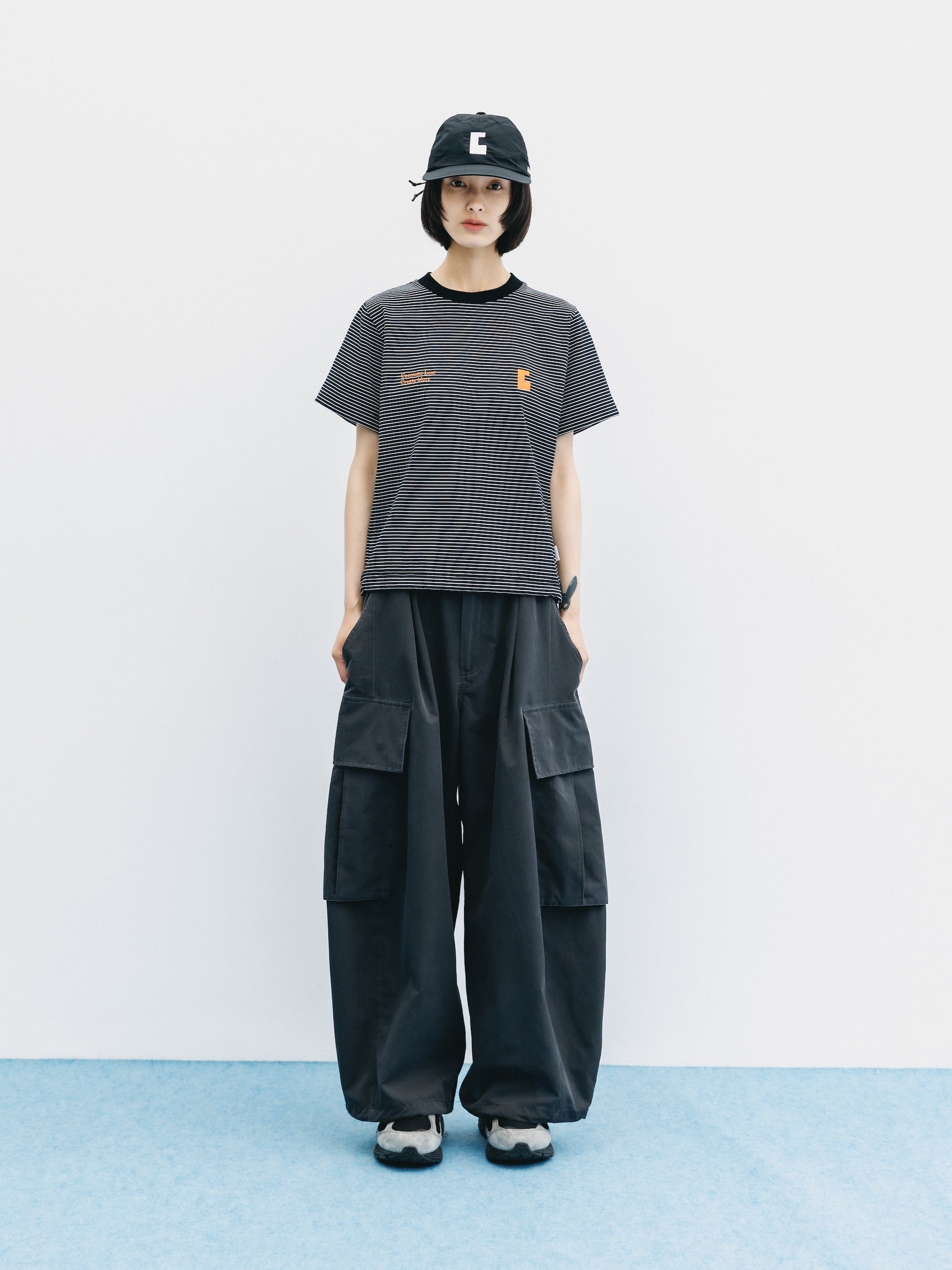 【5.20 WED 20:00- IN STOCK】VINTAGE EFFECT COOLDOTS® CITY MEGA POCKET BALLOON CARGO PANTS(BLACK)