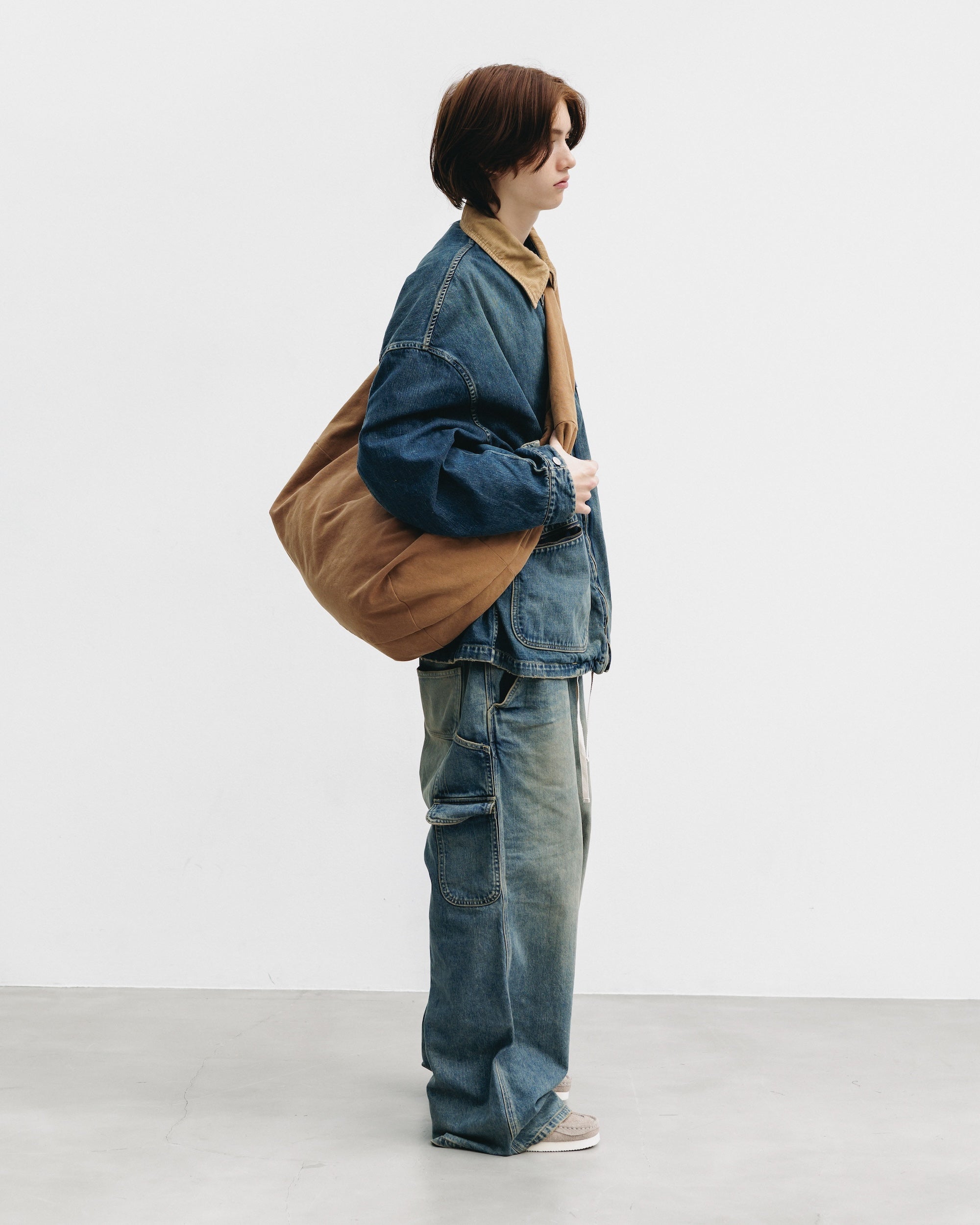 VINTAGE DYED SYSTEM BAG (L) (BROWN)