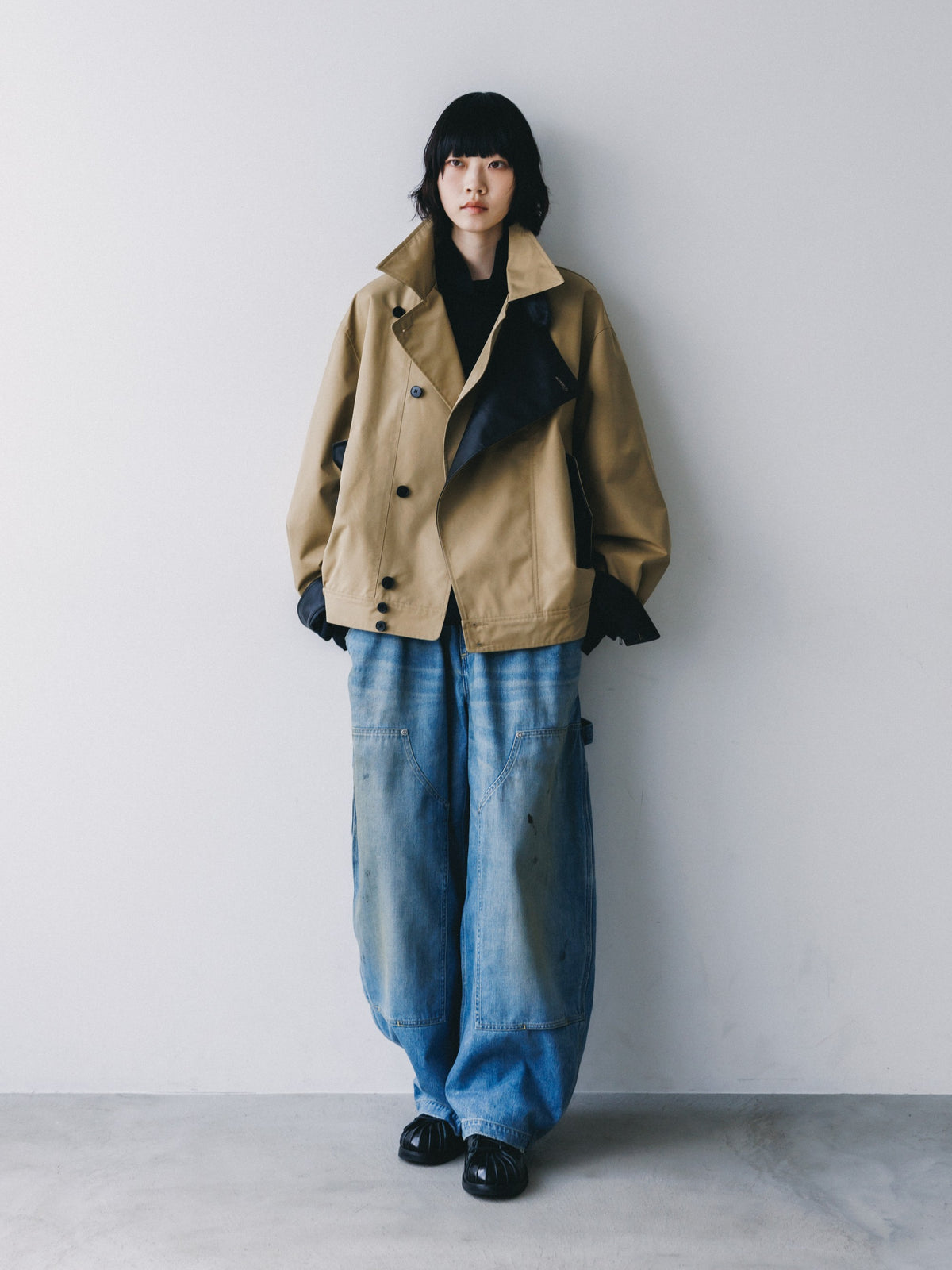 【10.24 SAT 20:00- IN STOCK】 +phenix WINDSTOPPER® by GORE-TEX LABS TWILL CITY DOUBLE FLAP JACKET (CAMEL BEIGE)