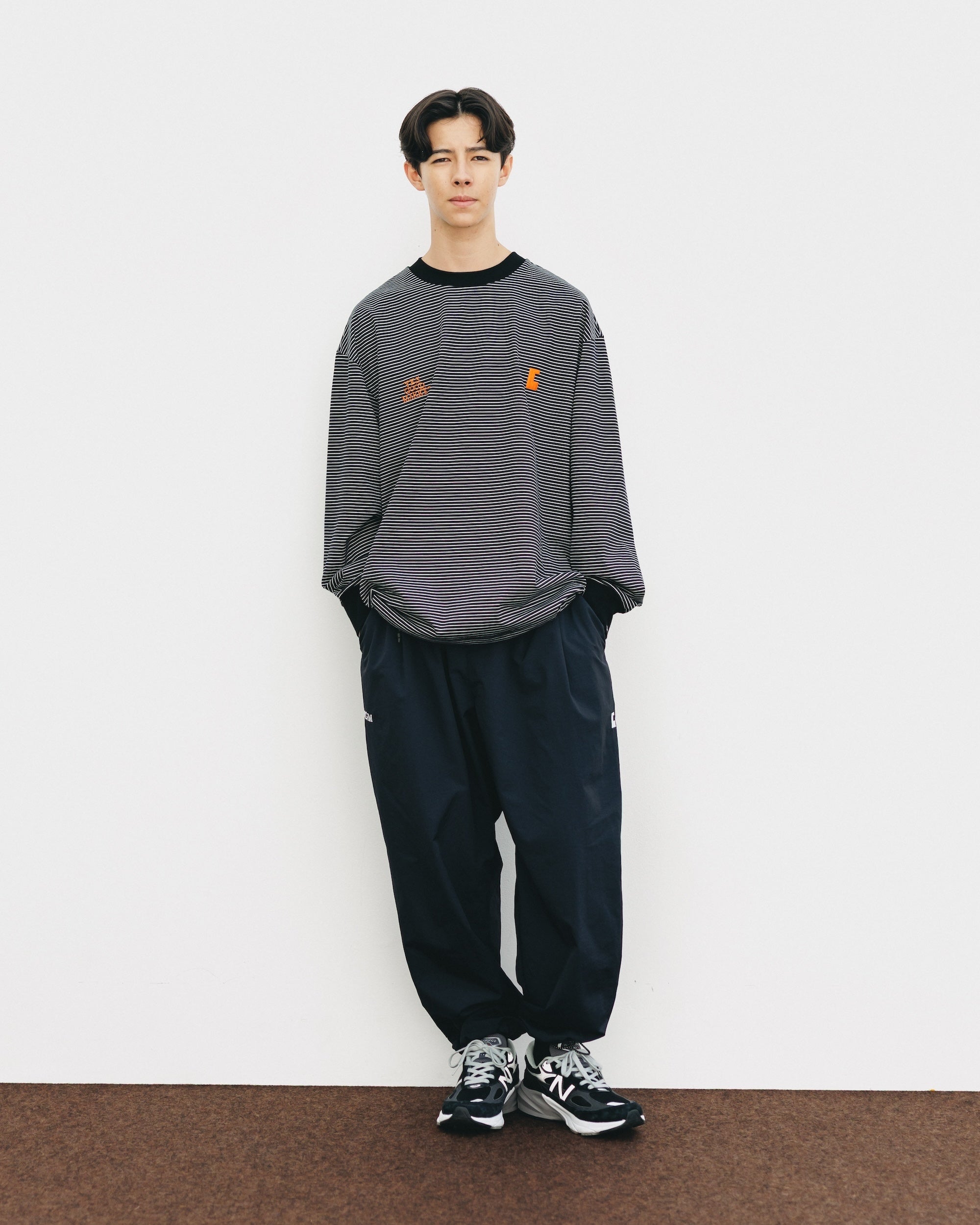 【10.15 WED 20:00- IN STOCK】"C"STRIPED L/S T-SHIRT WITH DRAWSTRINGS FOR YGM (BLACK×WHITE)