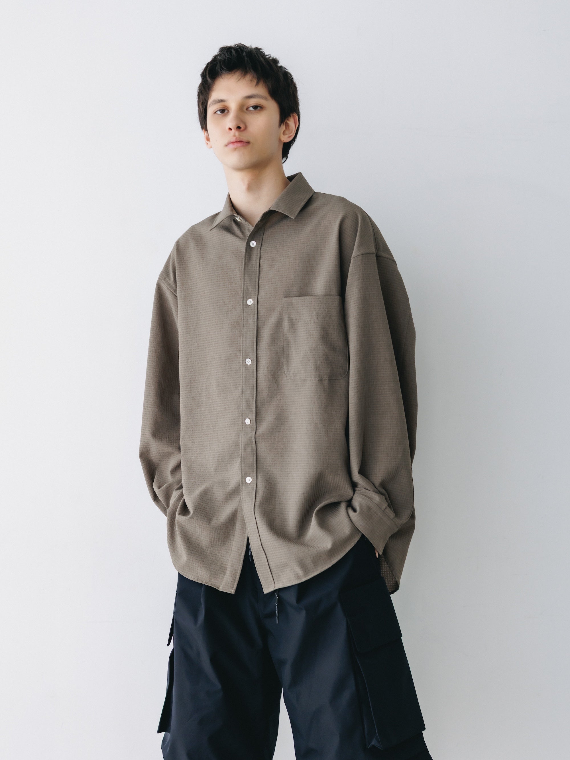 【4.29 WED 20:00 IN STOCK】SHADOW GINGHAM CHECK EVERYDAY L/S SHIRT (BEIGE)