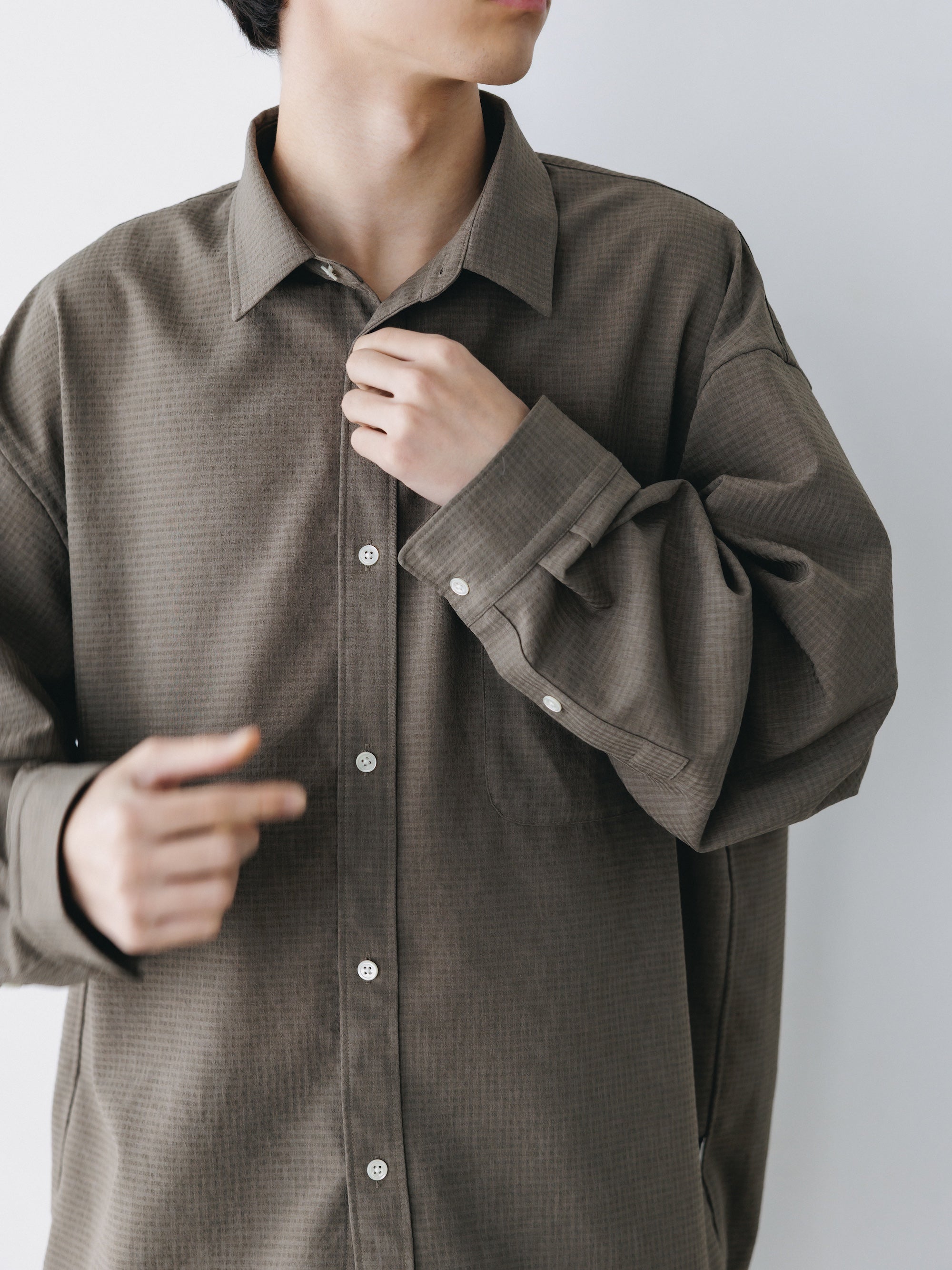 【4.29 WED 20:00 IN STOCK】SHADOW GINGHAM CHECK EVERYDAY L/S SHIRT (BEIGE)