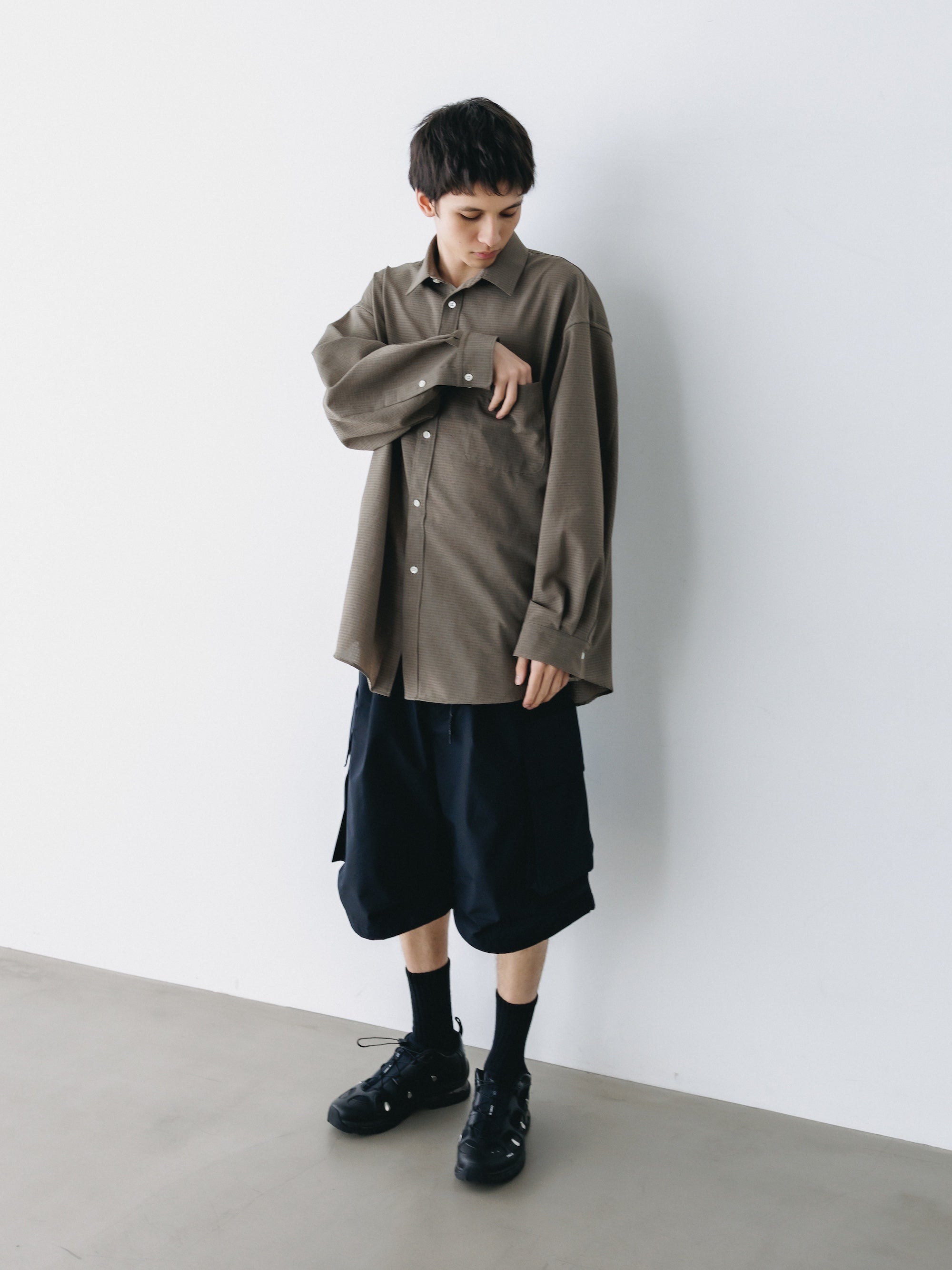 【4.29 WED 20:00 IN STOCK】SHADOW GINGHAM CHECK EVERYDAY L/S SHIRT (BEIGE)