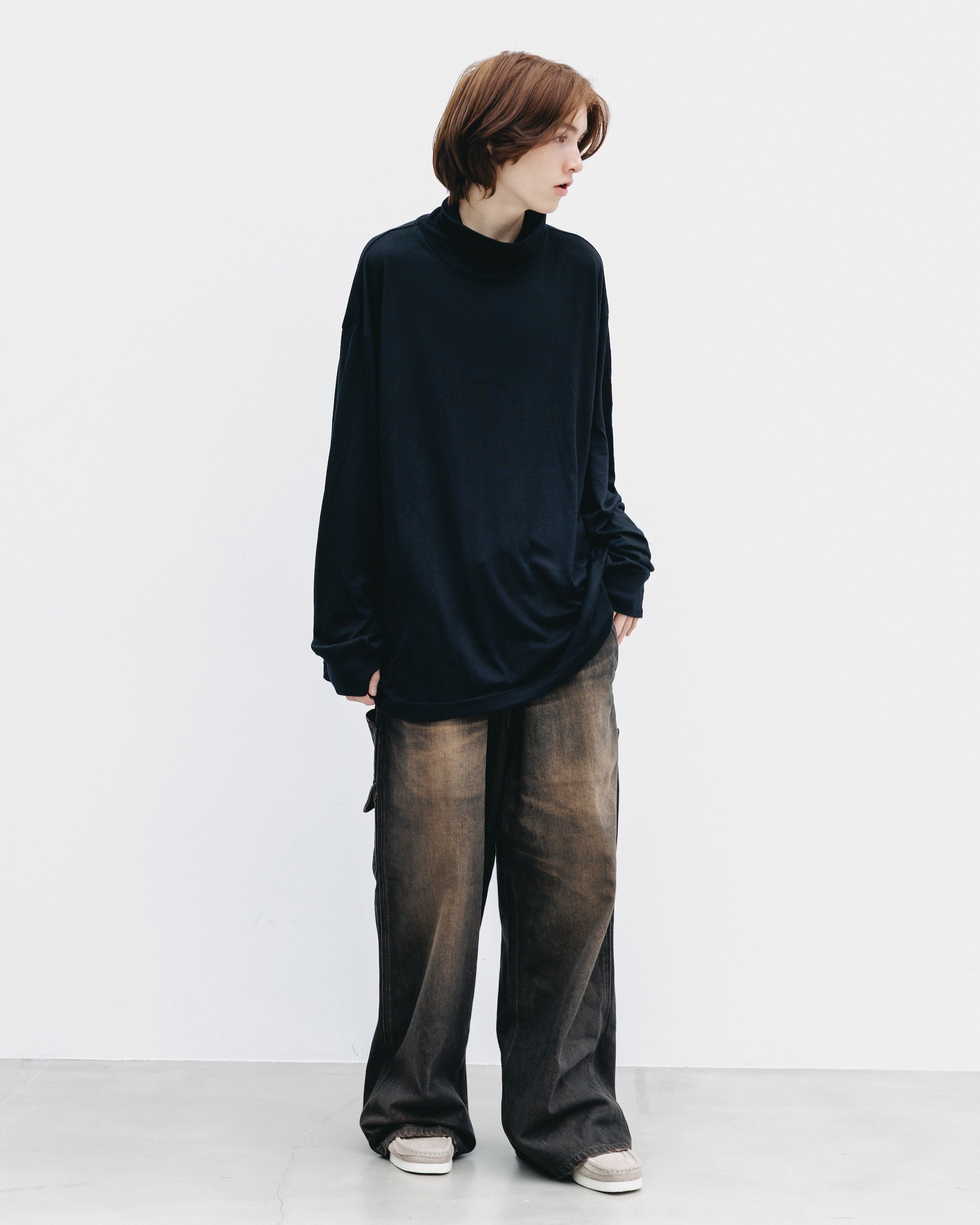 【11.12 WED 20:00- IN STOCK】WOOL L/S TURTLE NECK T-SHIRT (BLACK)