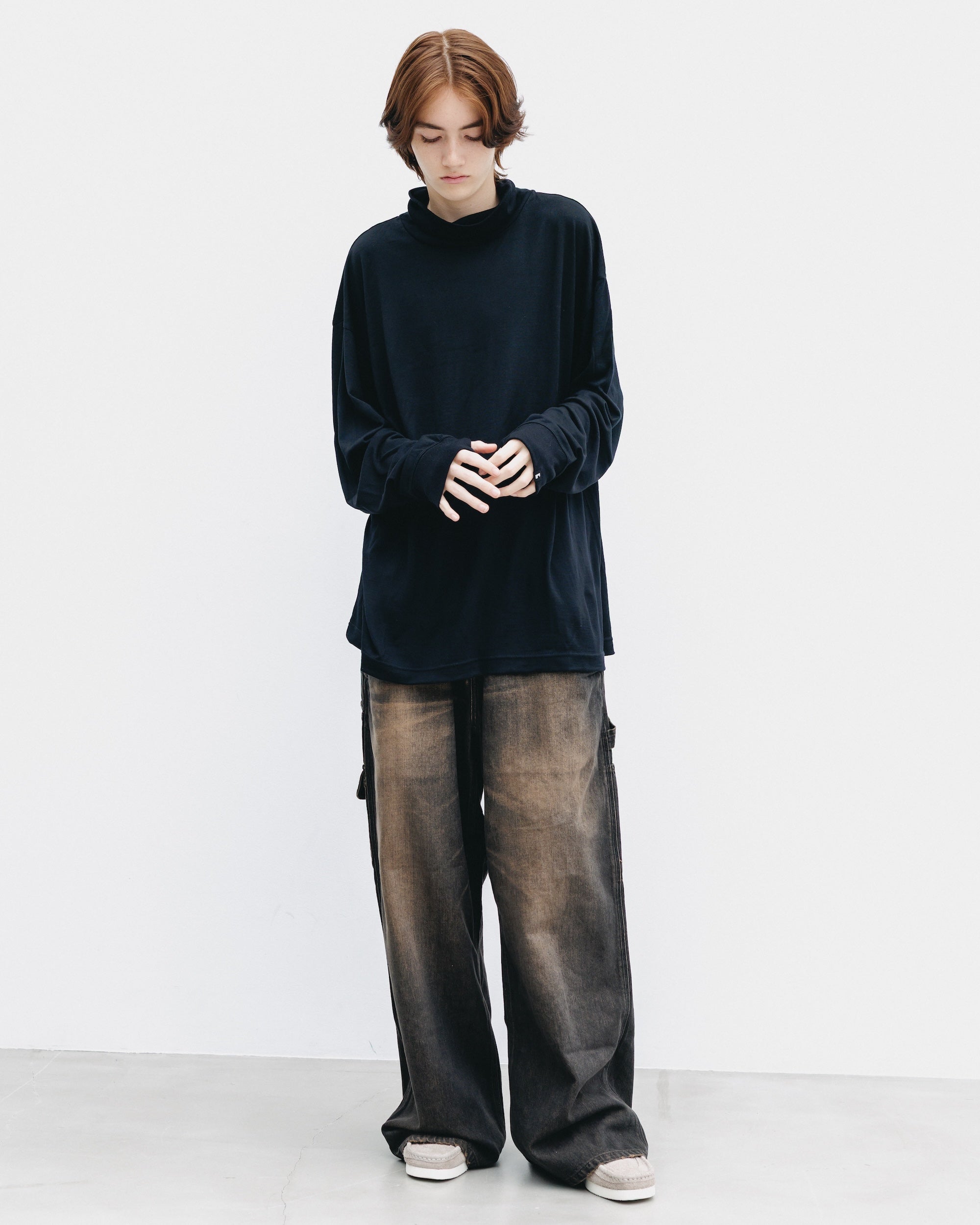 【11.12 WED 20:00- IN STOCK】WOOL L/S TURTLE NECK T-SHIRT (BLACK)