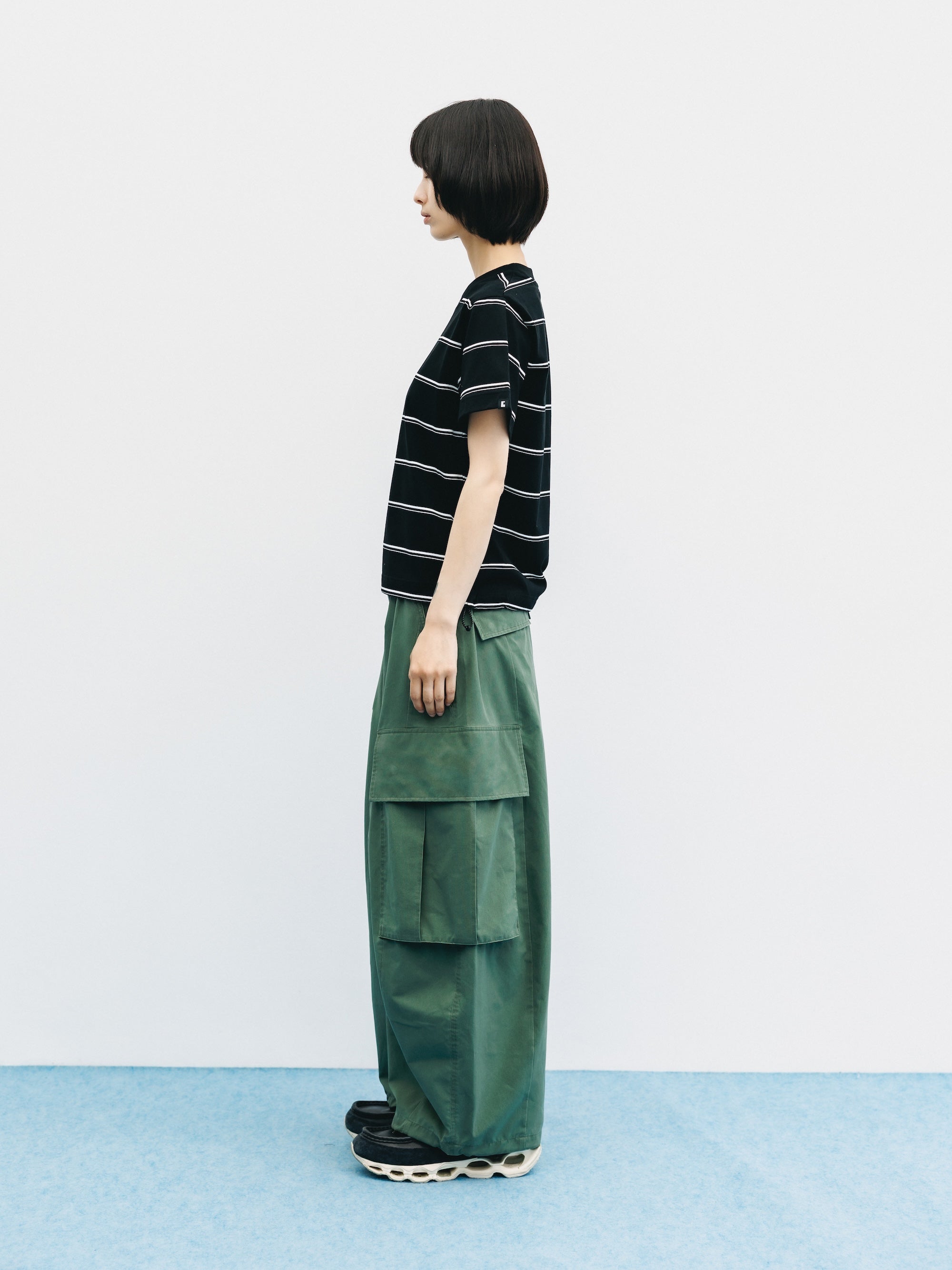 【5.20 WED 20:00- IN STOCK】VINTAGE EFFECT COOLDOTS® CITY MEGA POCKET BALLOON CARGO PANTS(OLIVE)
