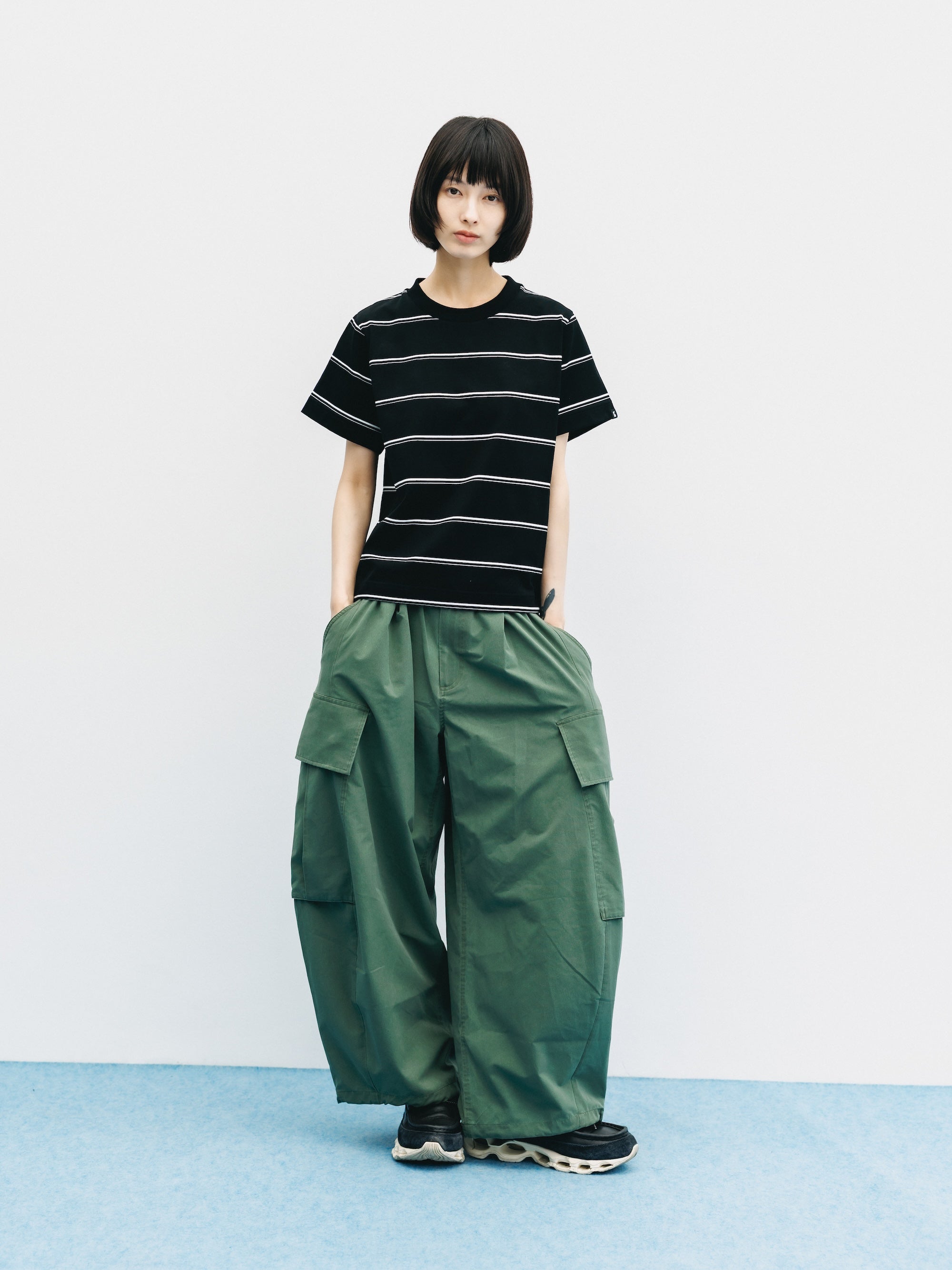 【5.20 WED 20:00- IN STOCK】VINTAGE EFFECT COOLDOTS® CITY MEGA POCKET BALLOON CARGO PANTS(OLIVE)