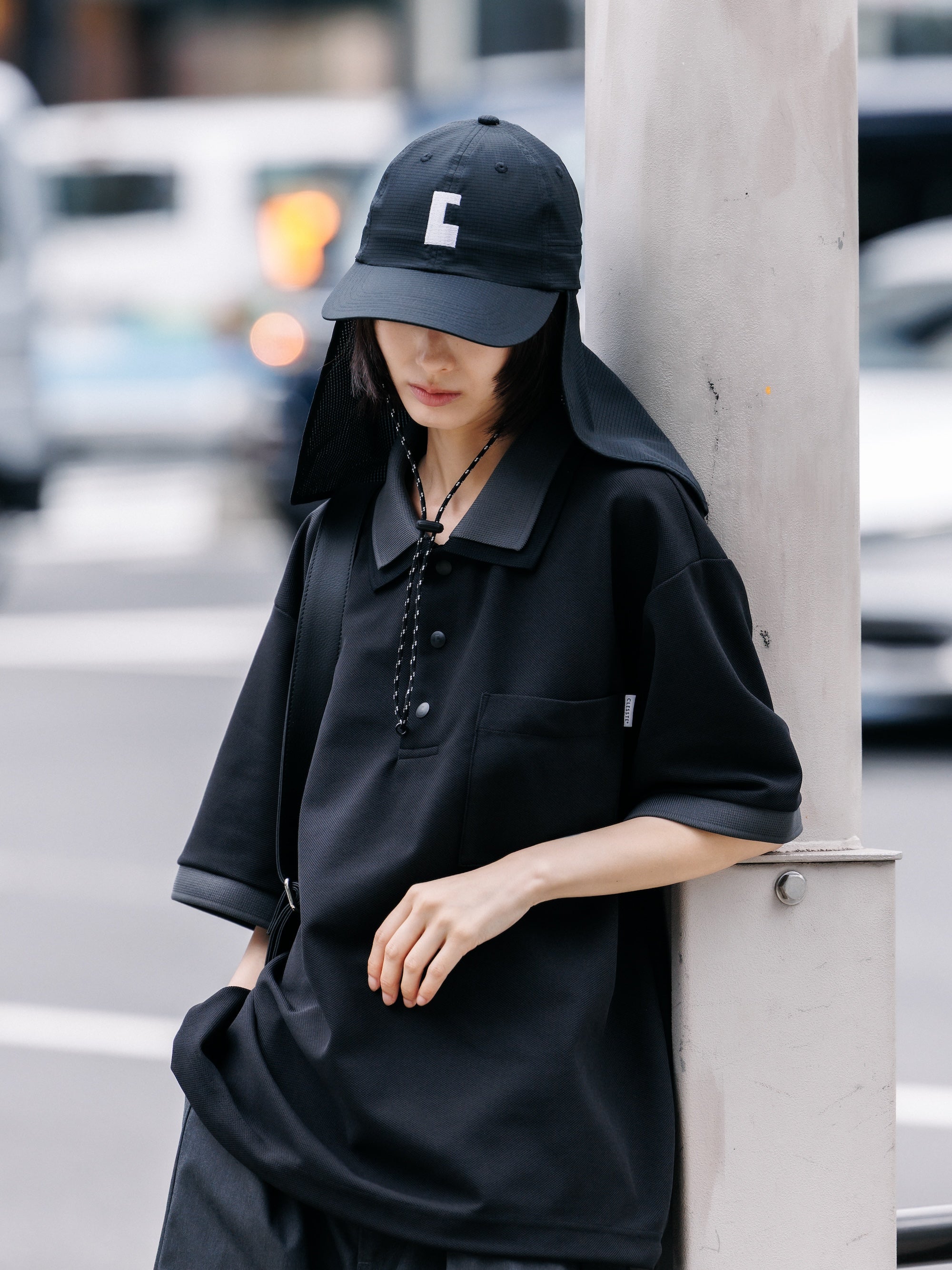 【7.11 SAT 20:00- IN STOCK】"C"ACTIVE CITY SUNSHADE CAP (BLACK×WHITE)