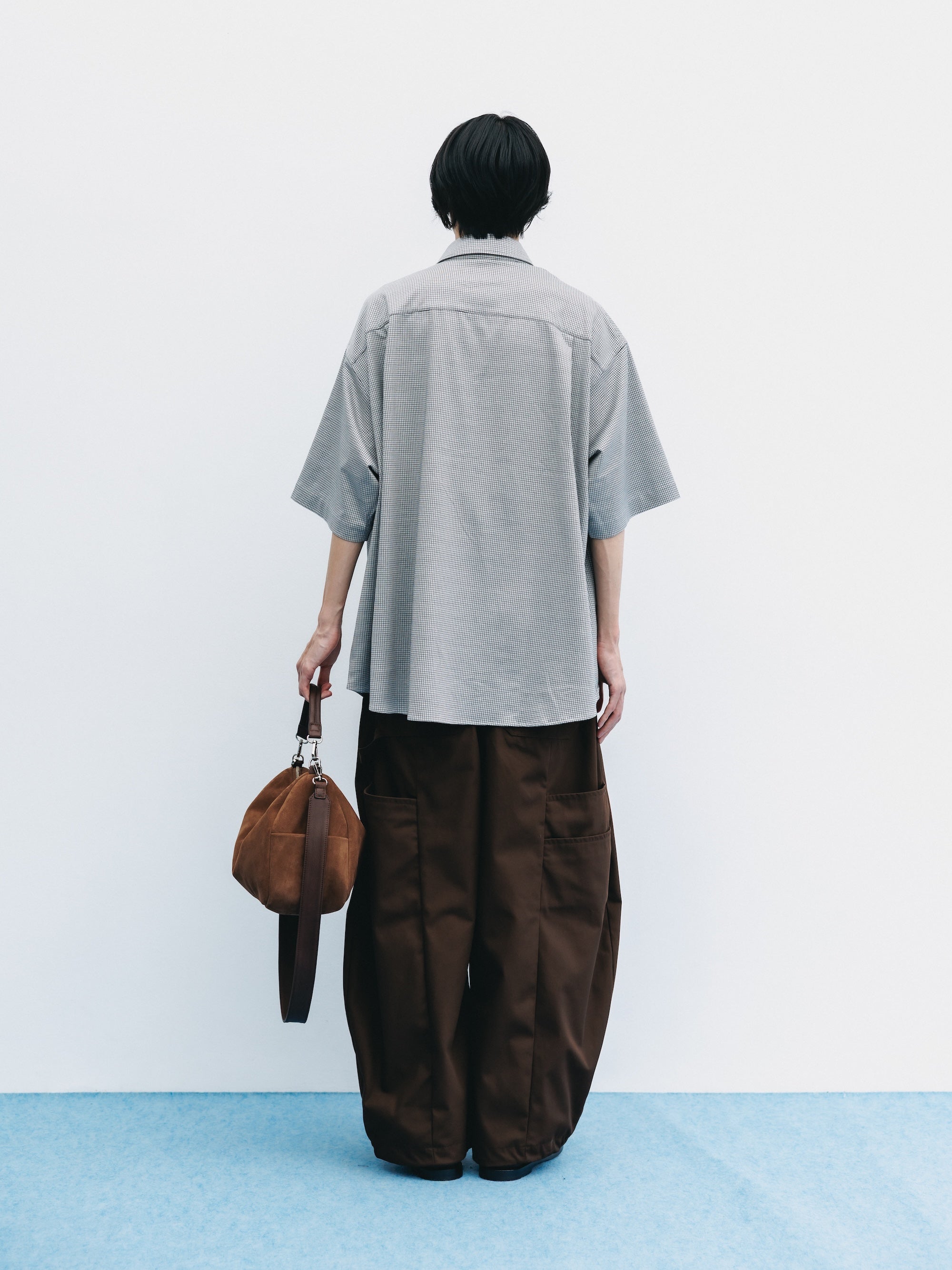 【6.17 WED 20:00- IN STOCK】MINI GRID CHECK 36G KNIT EVERYDAY S/S SHIRT (WHITE×BLACK)