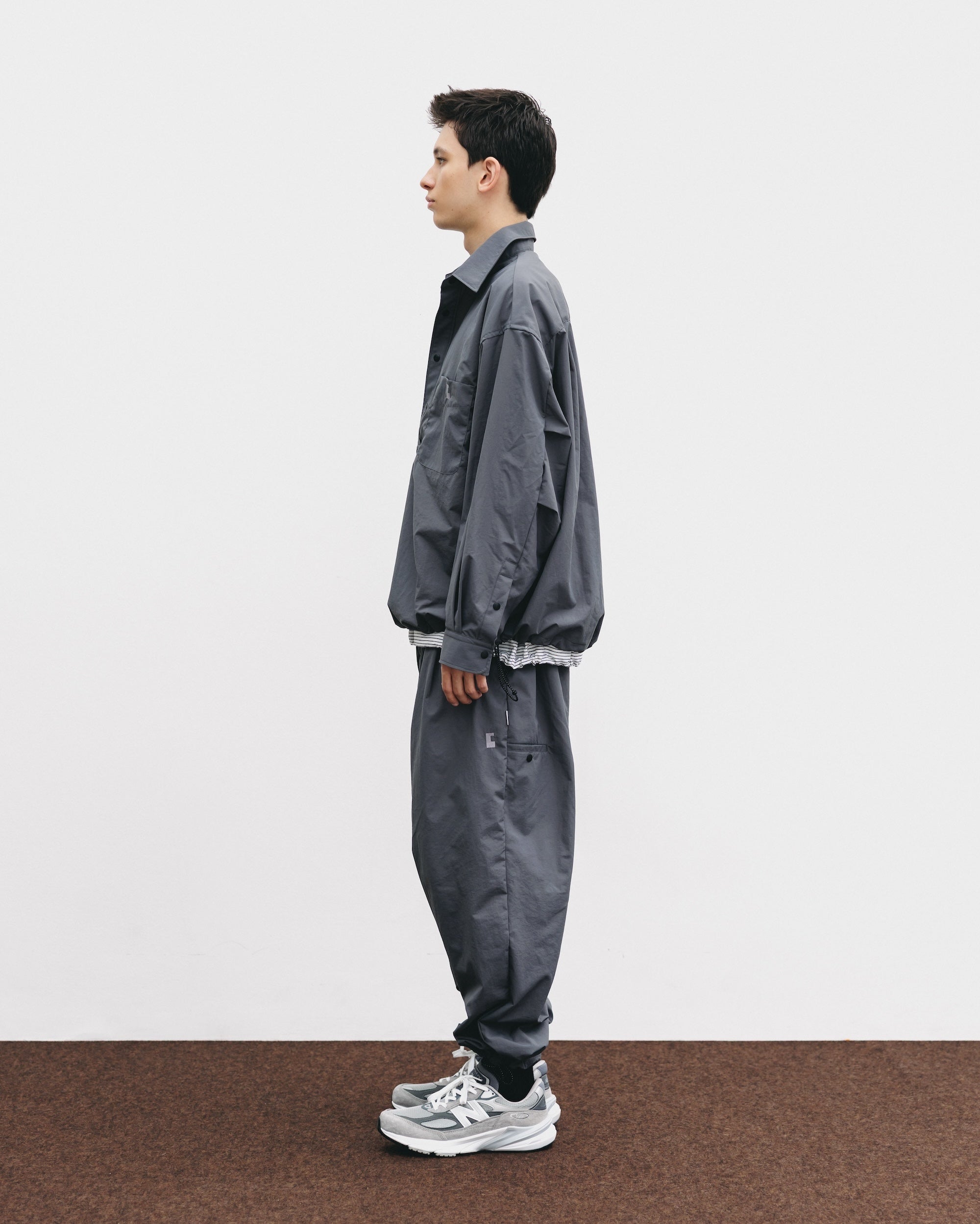 【10.15 WED 20:00- IN STOCK】WATER REPELLENT NYLON CITY UNIFORM L/S PULLOVER SHIRT FOR YGM (GRAY×GRAY)