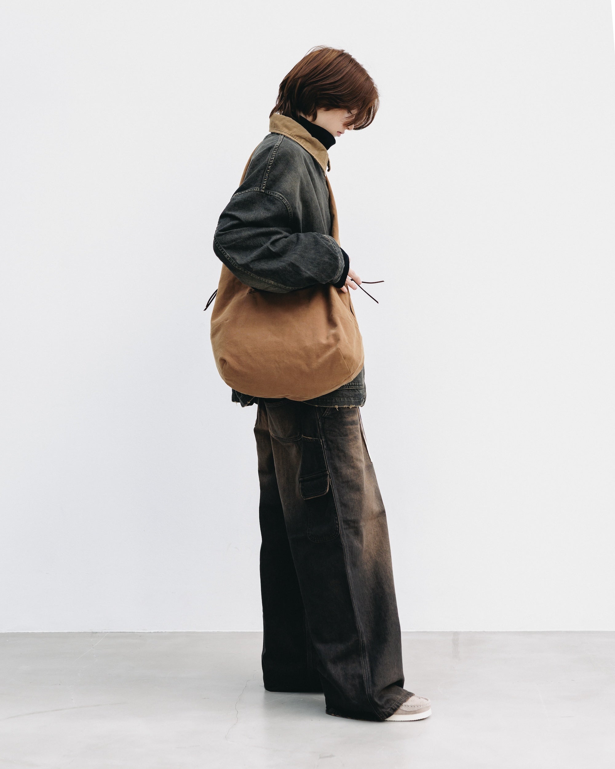 VINTAGE DYED SYSTEM BAG (M) (BROWN)