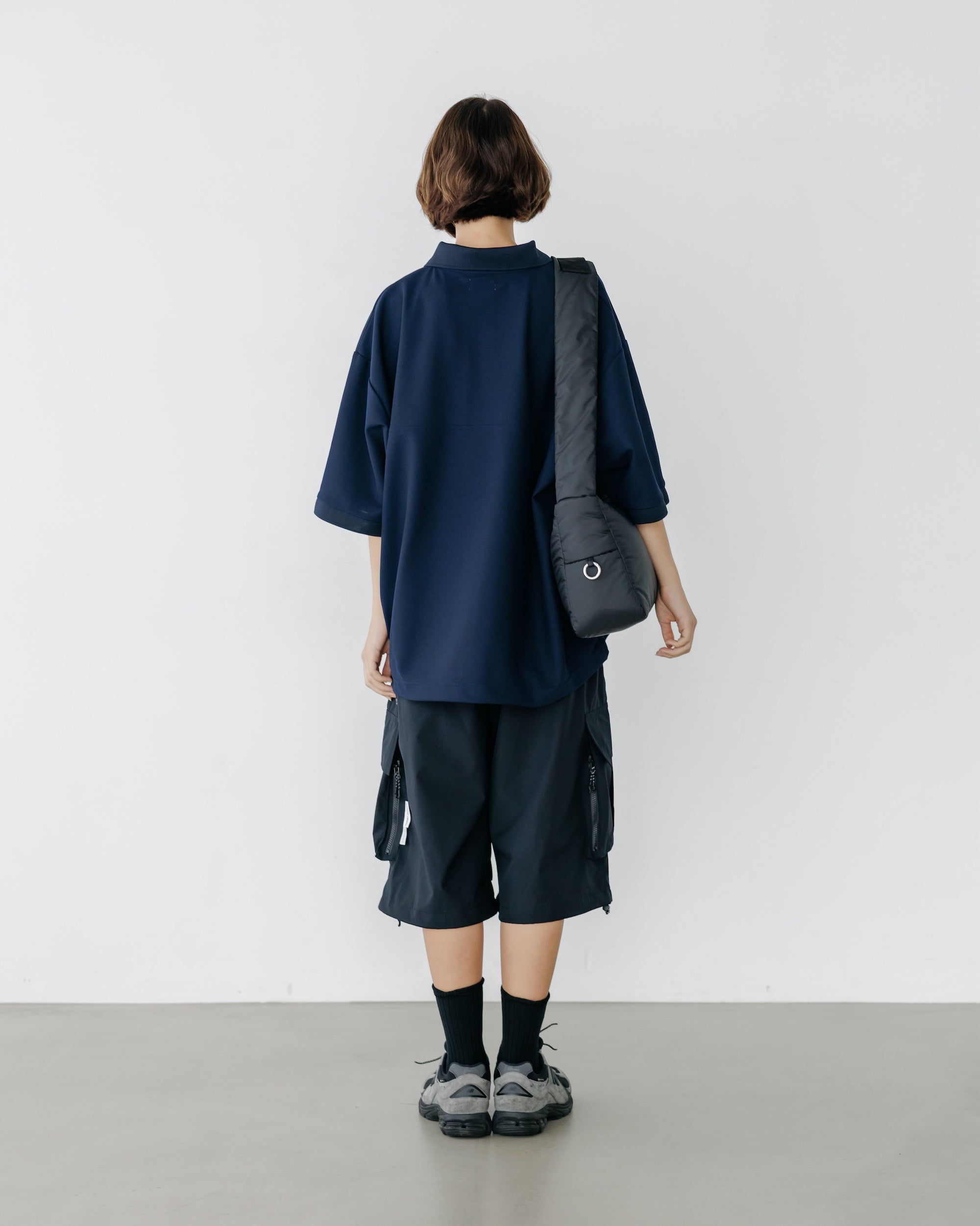【8.20 WED 20:00- IN STOCK】ACTIVE CITY S/S SNAP POLO SHIRT (NAVY)
