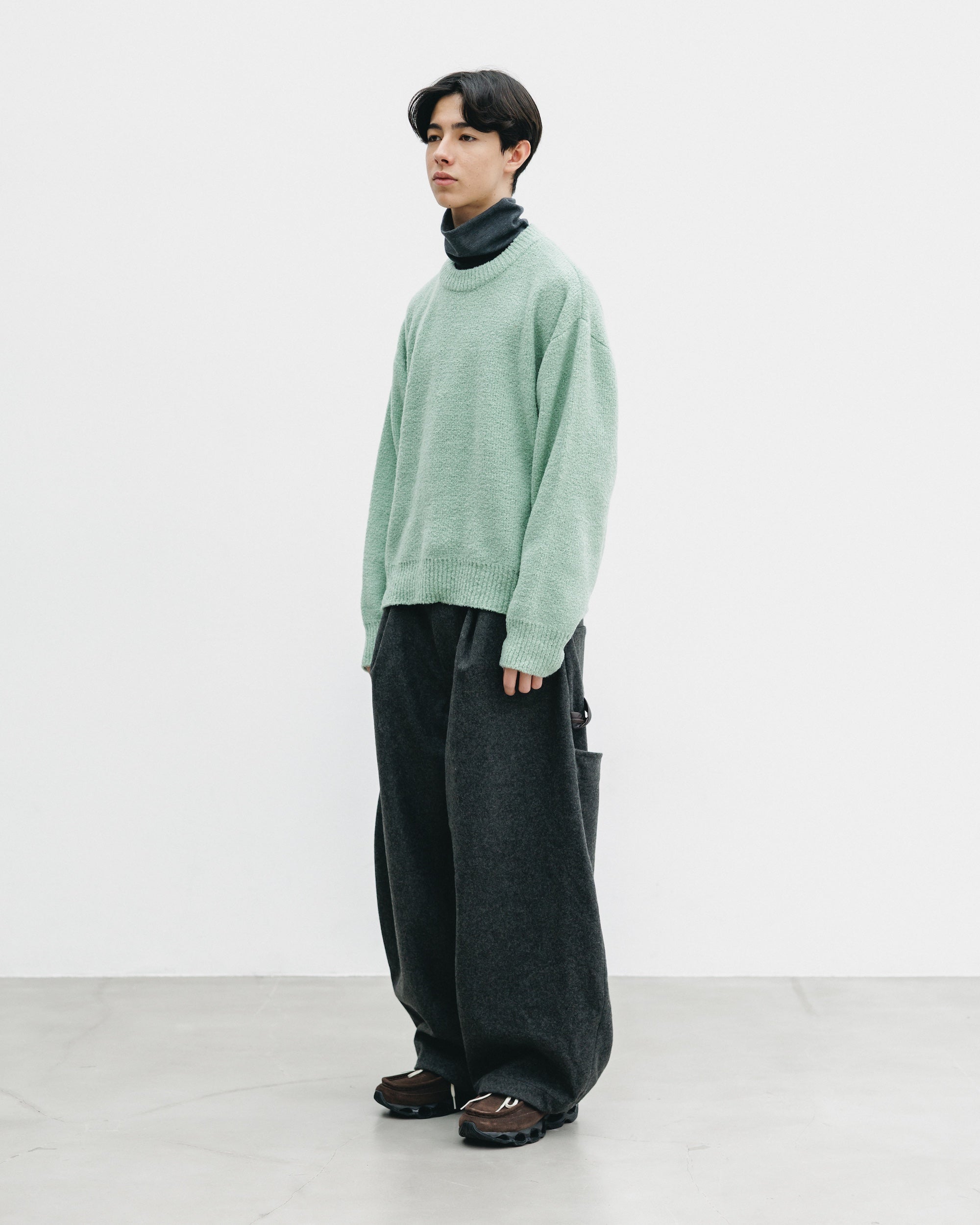 【12.10 WED 20:00- IN STOCK】SLUB PILE KNIT PULLOVER (MINT)