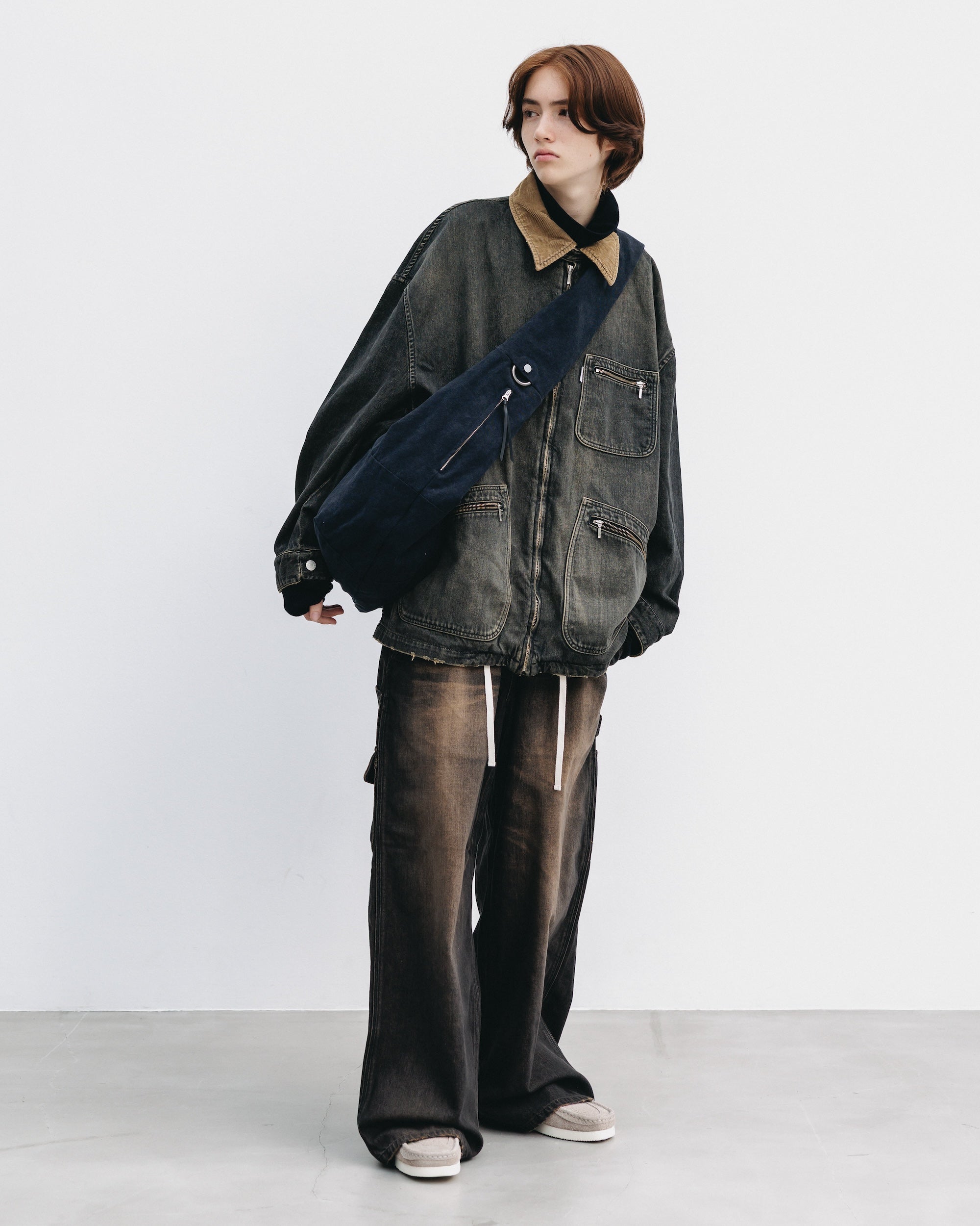 VINTAGE DYED SYSTEM BAG (L) (BLACK)