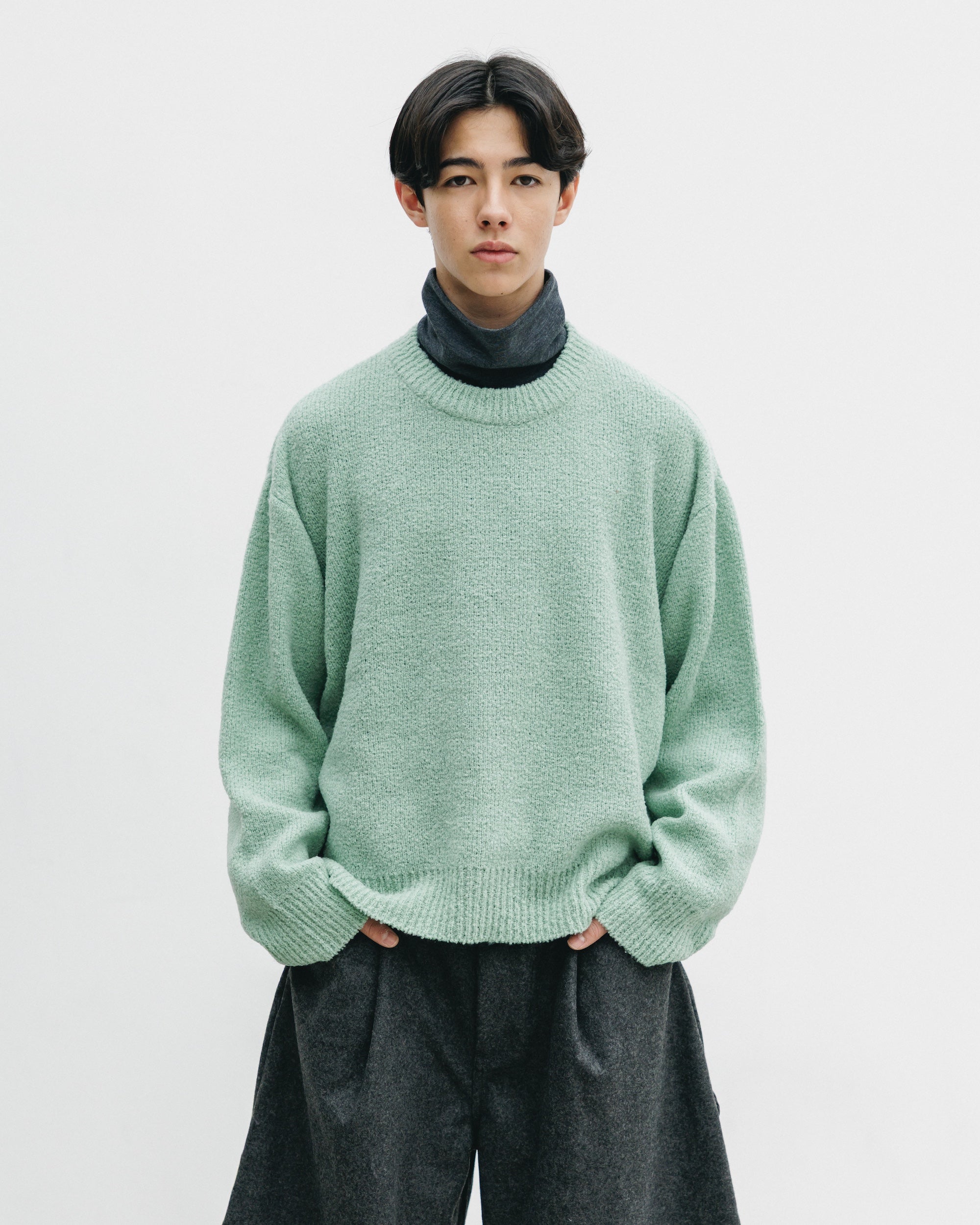 【12.10 WED 20:00- IN STOCK】SLUB PILE KNIT PULLOVER (MINT)