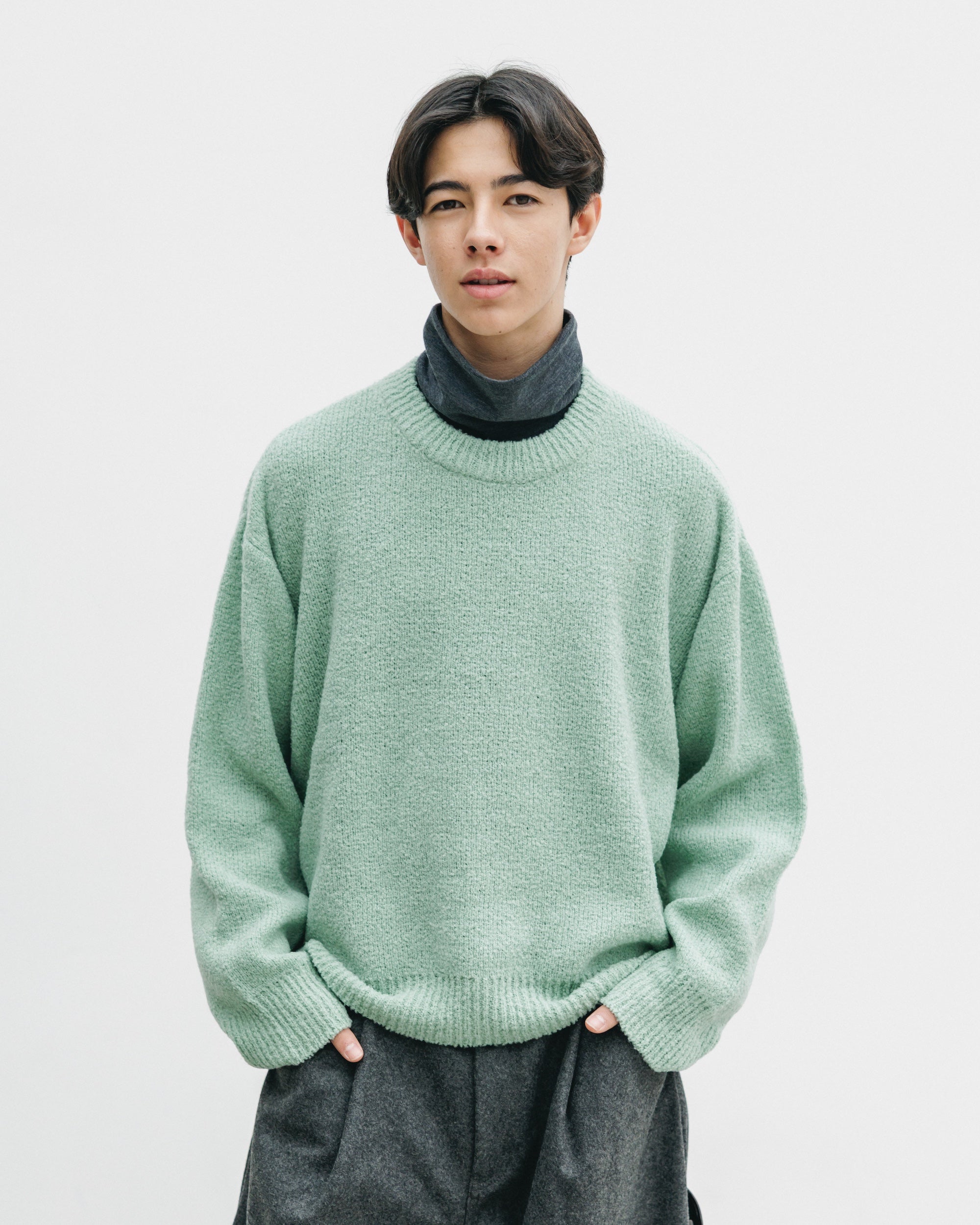 【12.10 WED 20:00- IN STOCK】SLUB PILE KNIT PULLOVER (MINT)