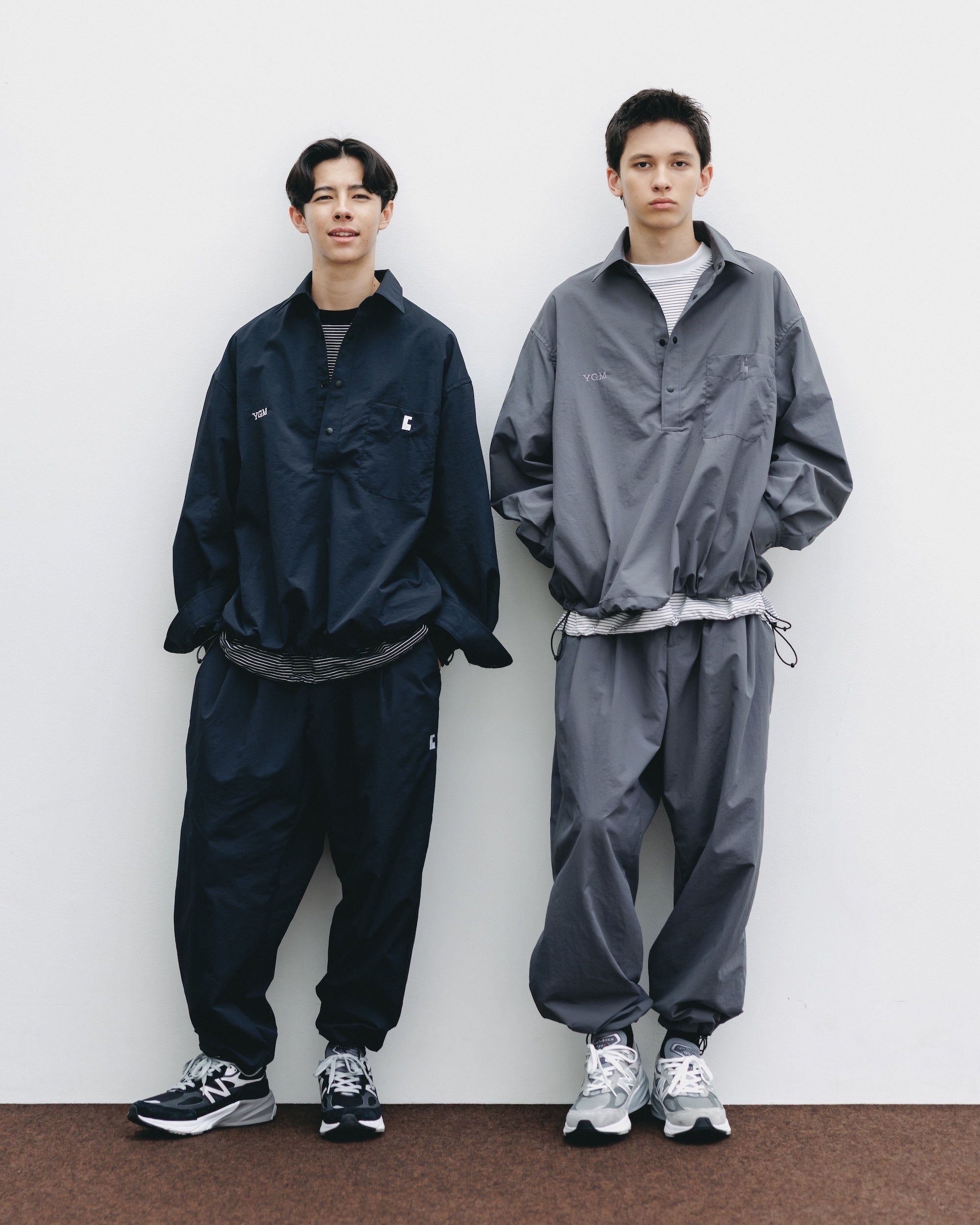 【10.15 WED 20:00- IN STOCK】WATER REPELLENT NYLON CITY UNIFORM L/S PULLOVER SHIRT FOR YGM (BLACK×WHITE)