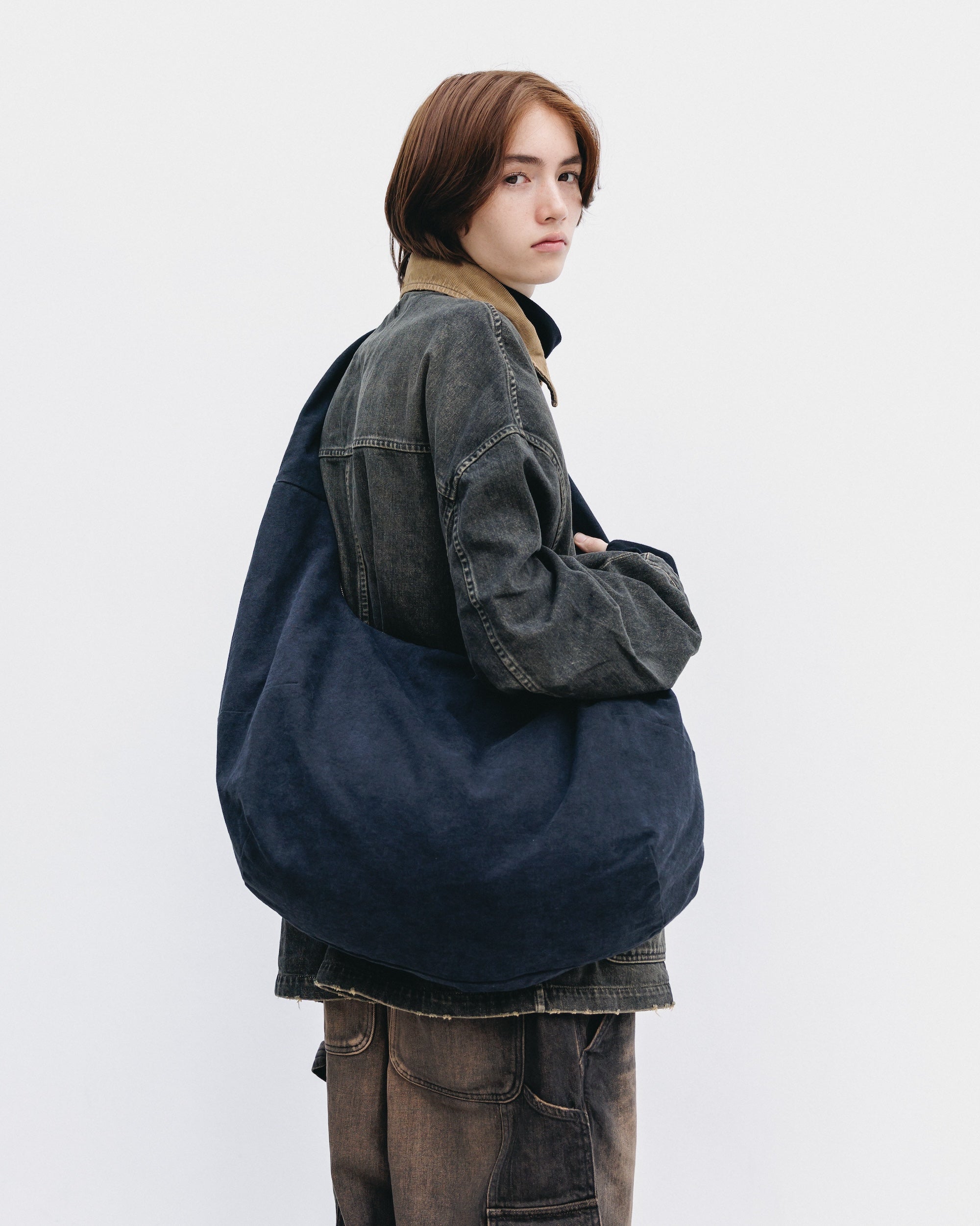 VINTAGE DYED SYSTEM BAG (L) (BLACK)
