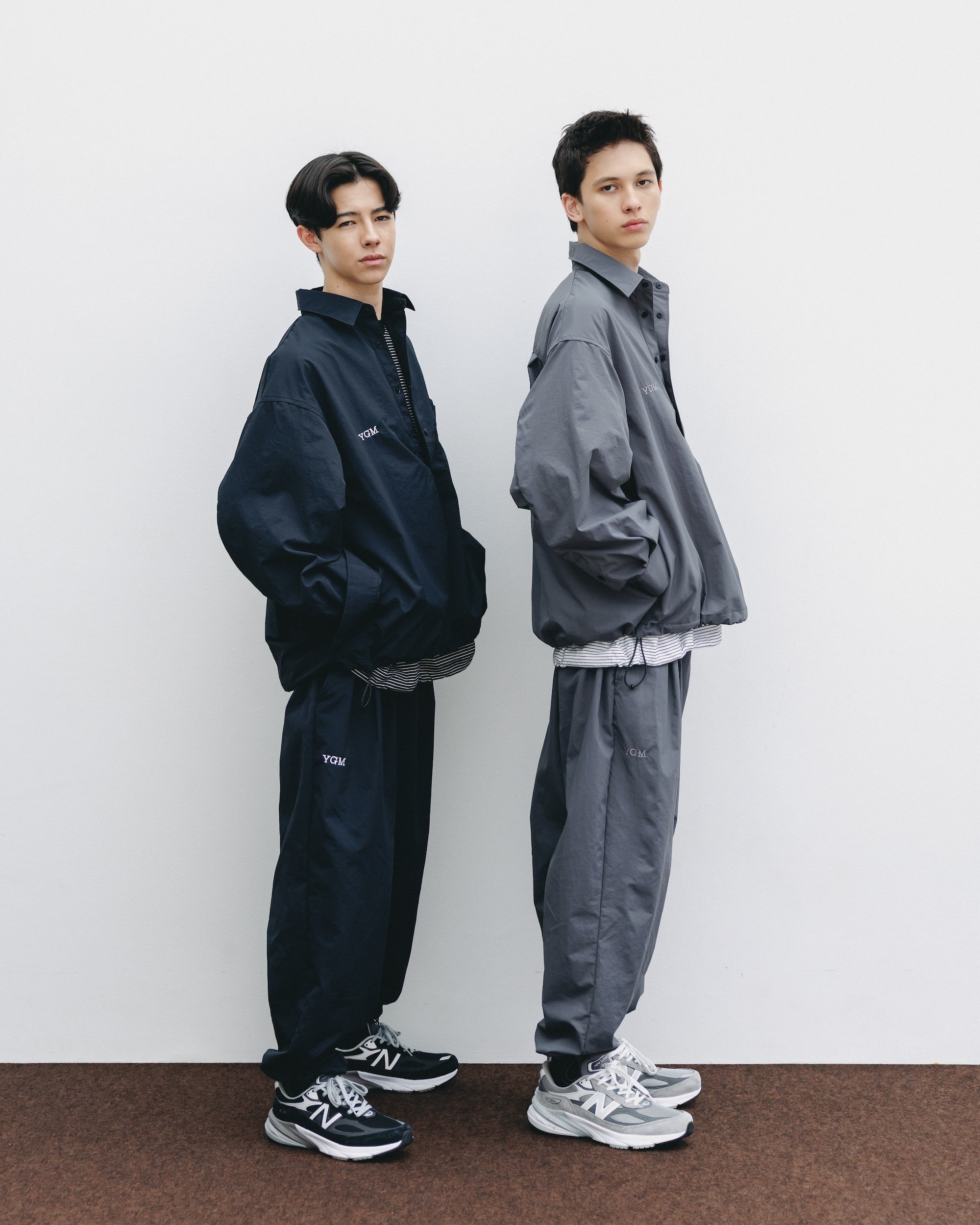 【10.15 WED 20:00- IN STOCK】WATER REPELLENT NYLON CITY UNIFORM L/S PULLOVER SHIRT FOR YGM (BLACK×WHITE)