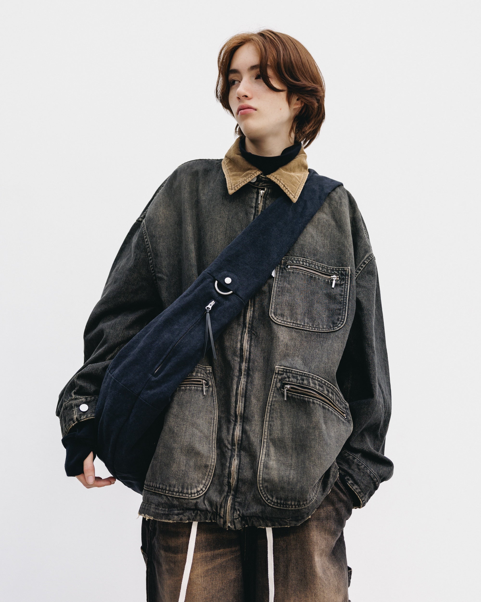 VINTAGE DYED SYSTEM BAG (L) (BLACK)