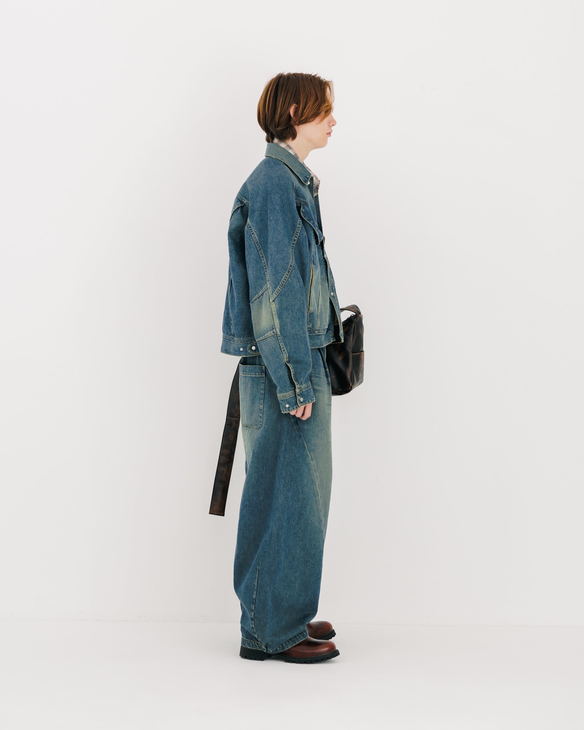 VINTAGE DYED SELVEDGE DENIM MASSIVE TWISTED PANTS (VINTAGE INDIGO)