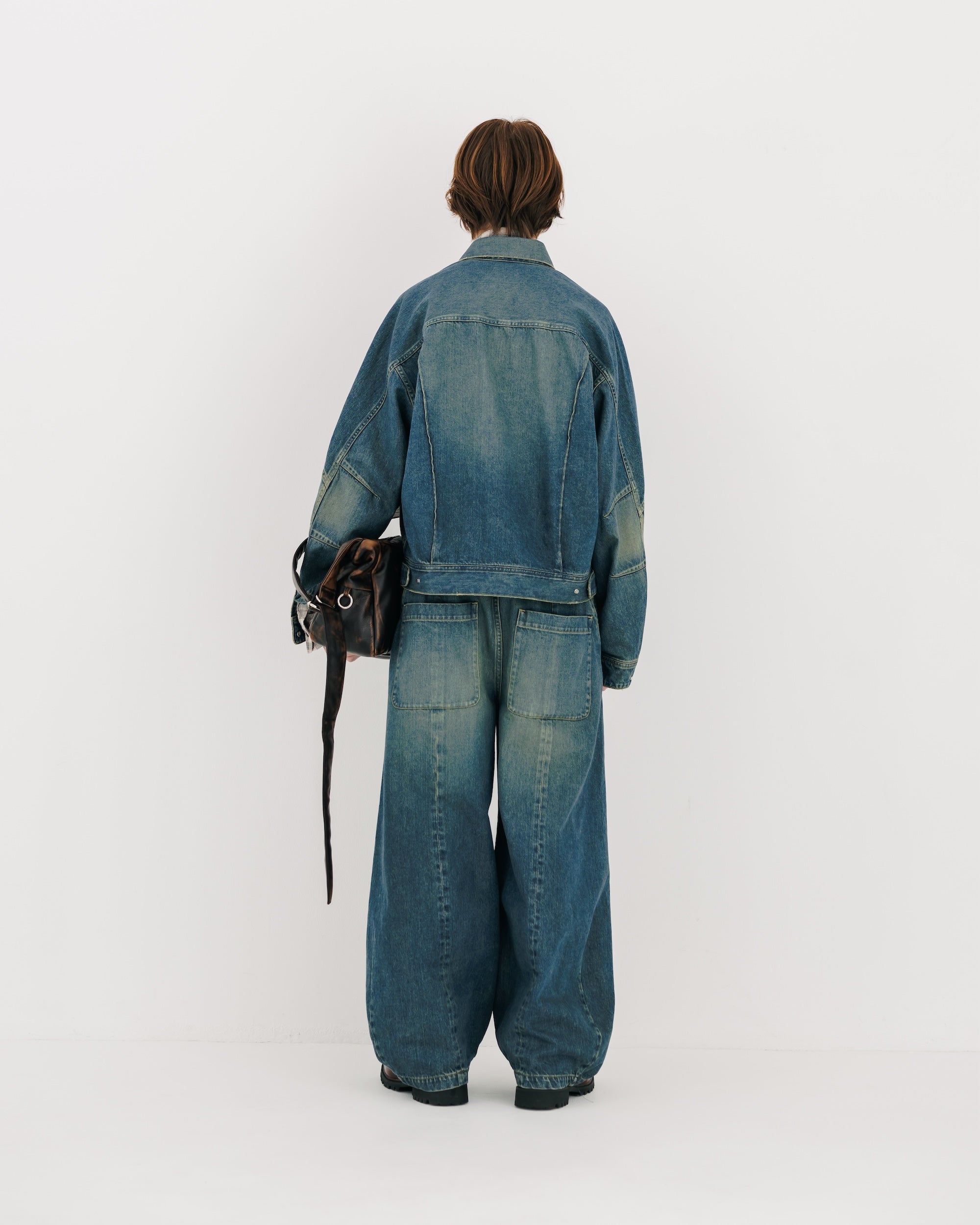 VINTAGE DYED SELVEDGE DENIM MASSIVE TWISTED PANTS (VINTAGE INDIGO)