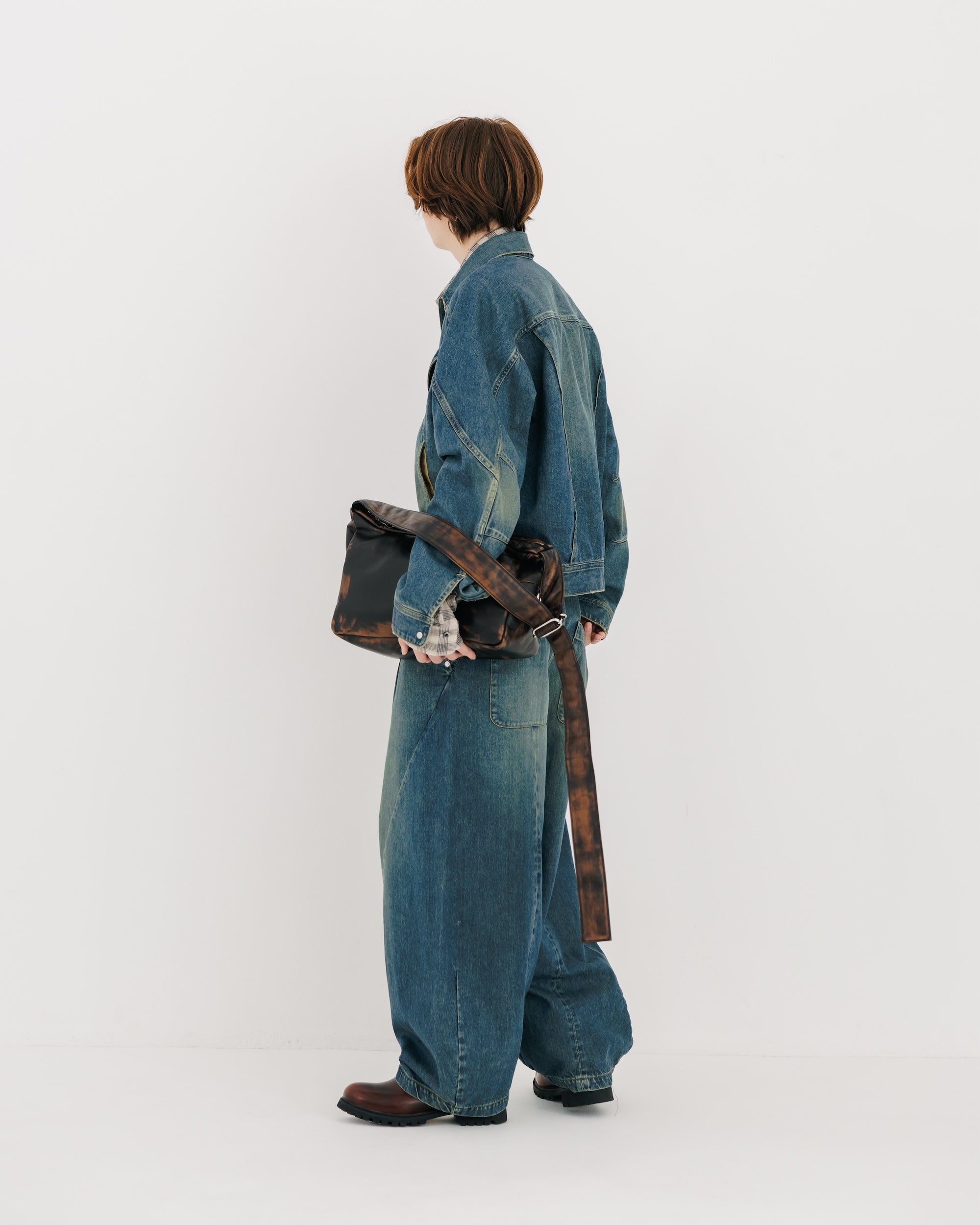 VINTAGE DYED SELVEDGE DENIM MASSIVE TWISTED PANTS (VINTAGE INDIGO)