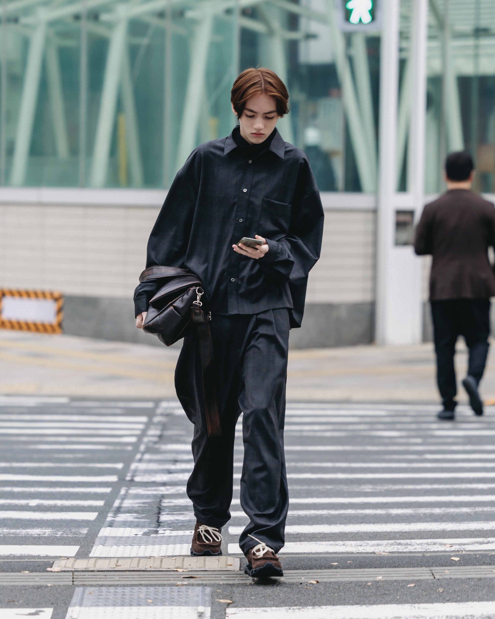 【1.28 WED 20:00- IN STOCK】WOOL GLEN PLAID CITY UNIFORM WIDE TAPERED PANTS