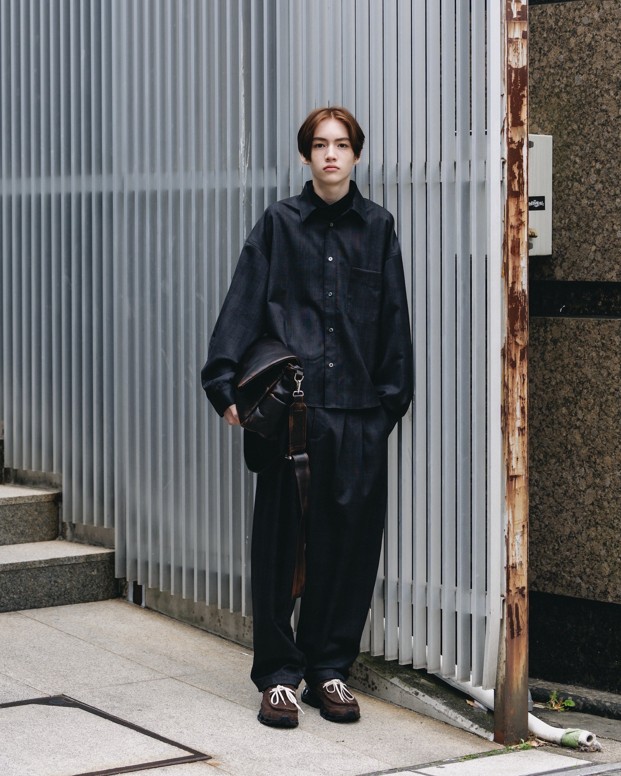 【1.28 WED 20:00- IN STOCK】WOOL GLEN PLAID CITY UNIFORM WIDE TAPERED PANTS