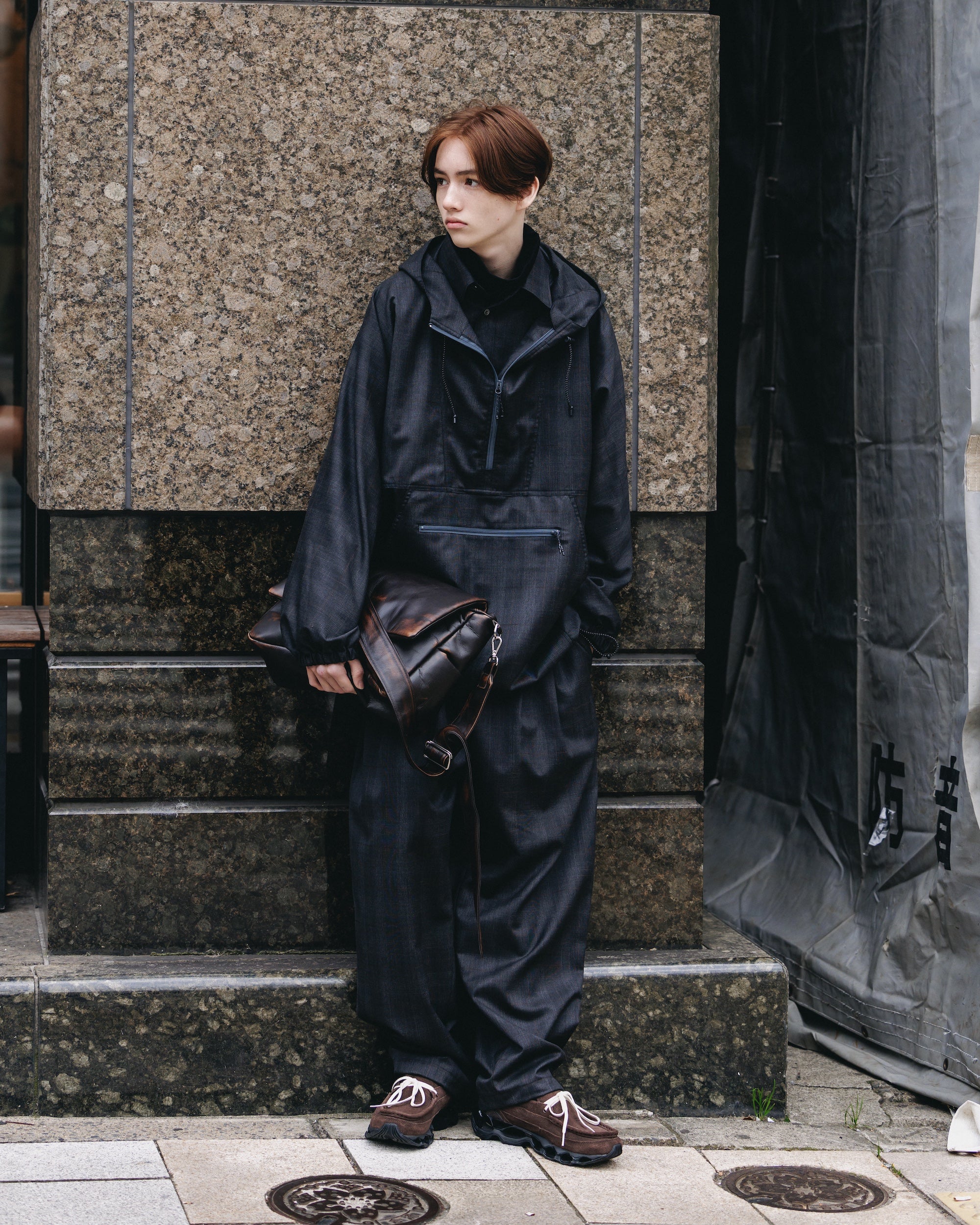 【1.28 WED 20:00- IN STOCK】WOOL GLEN PLAID CITY UNIFORM WIDE TAPERED PANTS