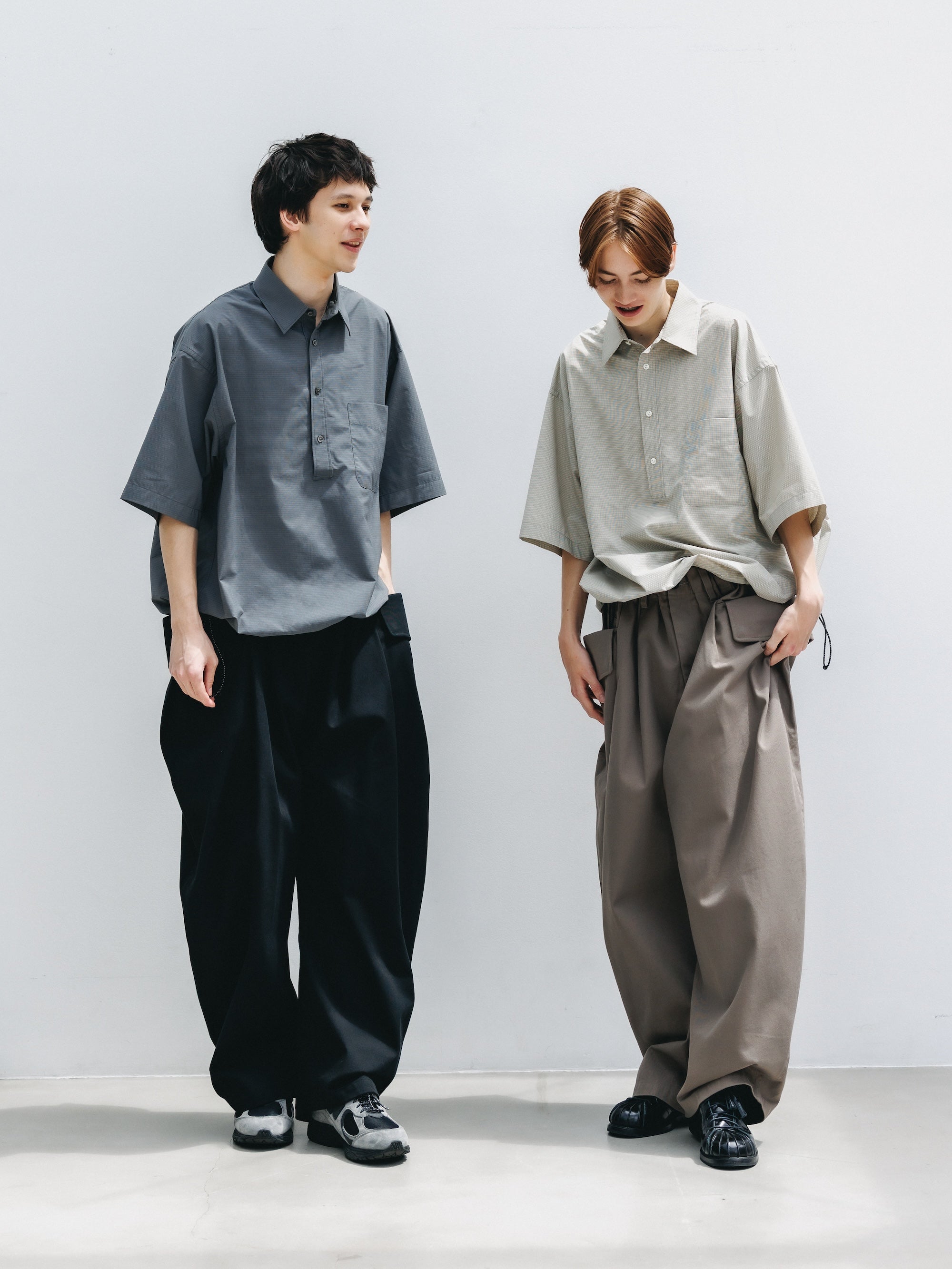 【4.25 SAT 20:00- IN STOCK】MINI PLAID S/S PULLOVER SHIRT (BEIGE)