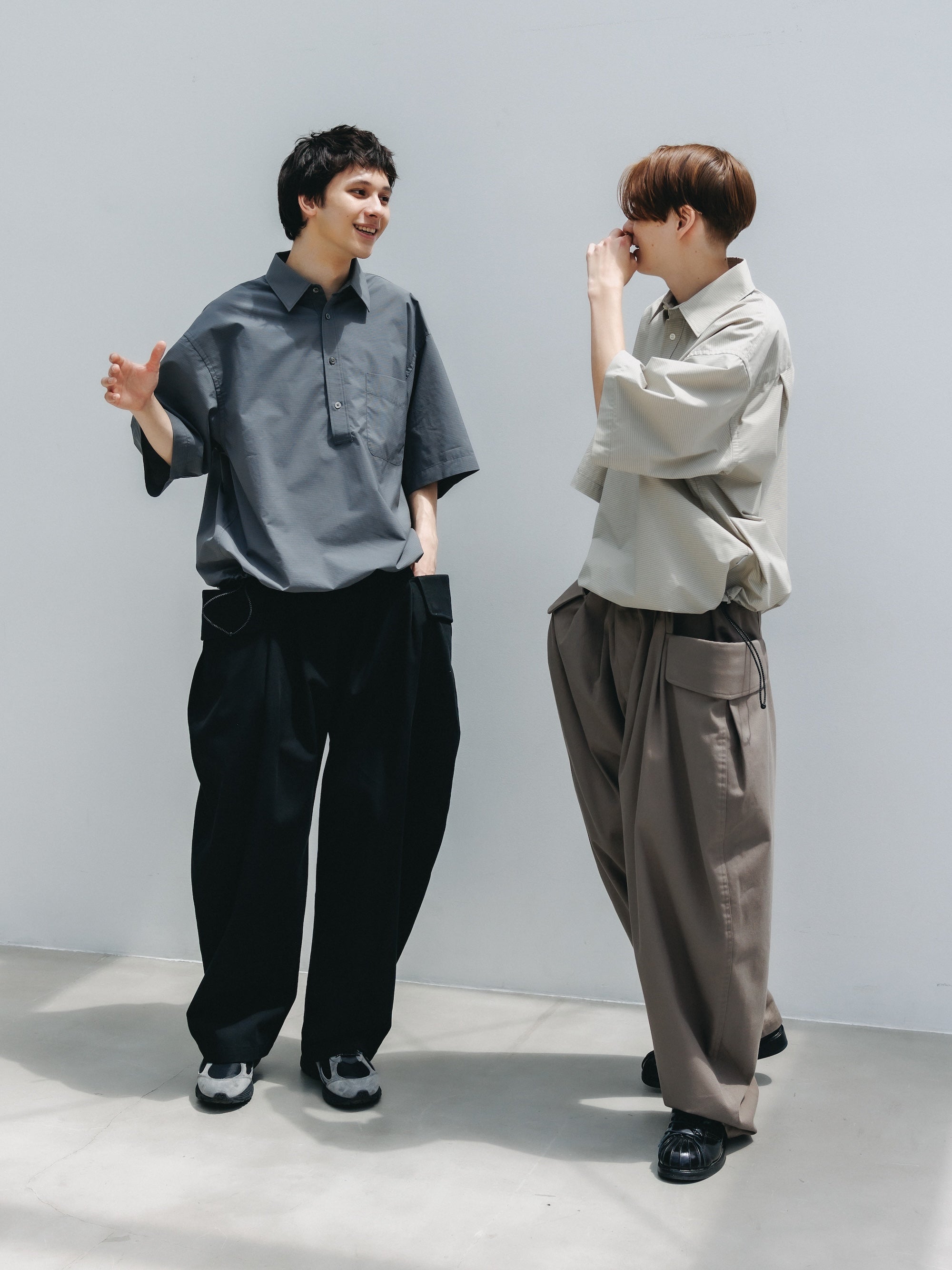 【4.25 SAT 20:00- IN STOCK】MINI PLAID S/S PULLOVER SHIRT (CHARCOAL)