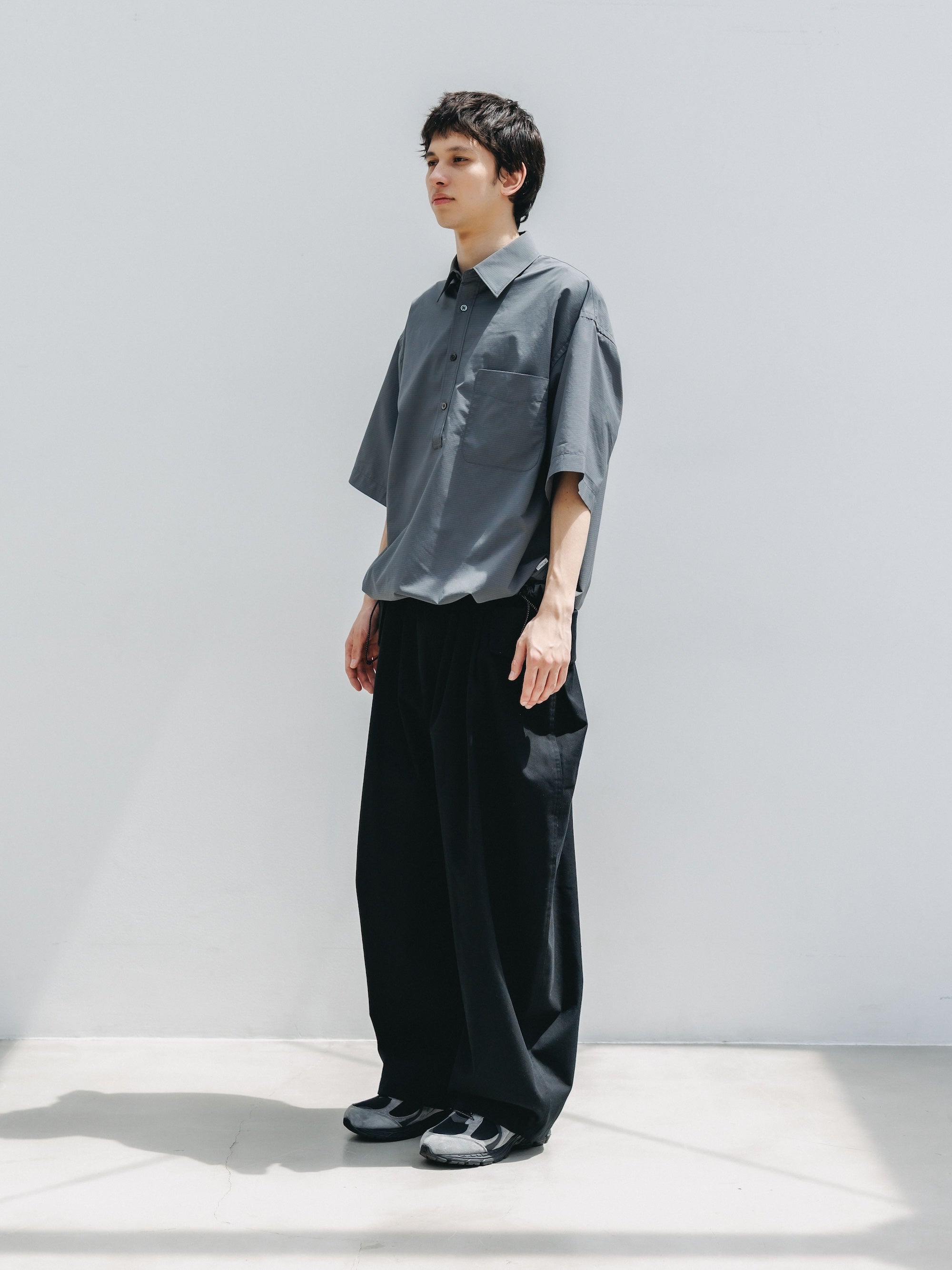 【4.25 SAT 20:00- IN STOCK】MINI PLAID S/S PULLOVER SHIRT (CHARCOAL)