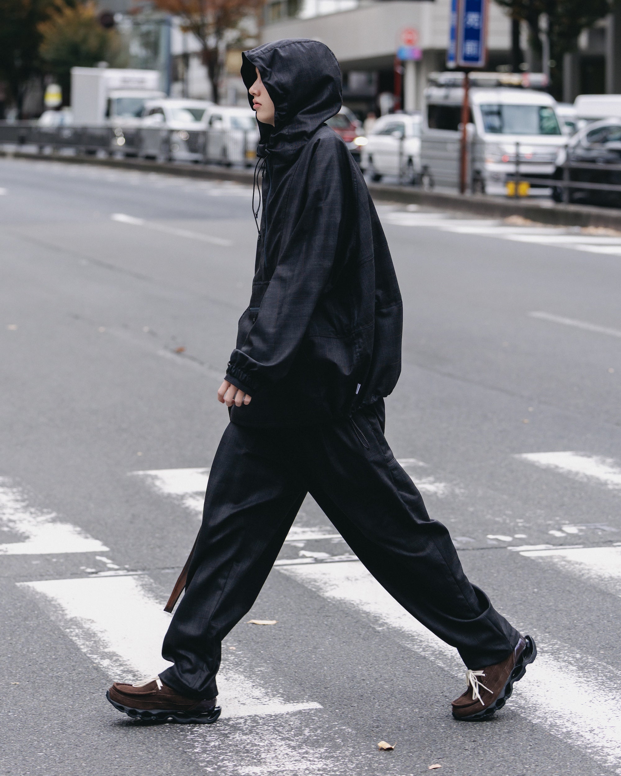 【1.28 WED 20:00- IN STOCK】WOOL GLEN PLAID CITY UNIFORM WIDE TAPERED PANTS