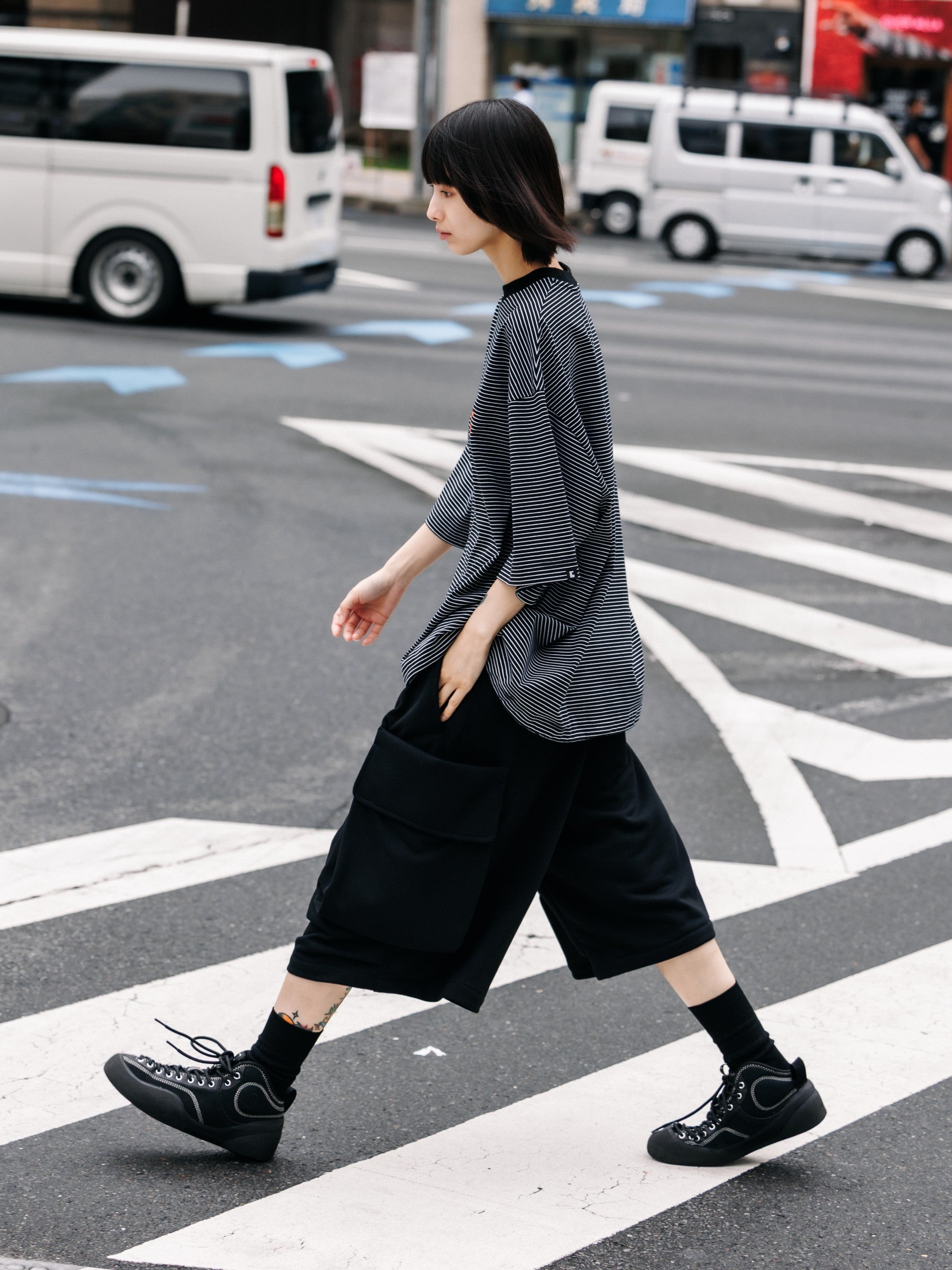 【7.15 WED 20:00- IN STOCK】CITY MILITARY SWEAT HALF PANTS 001 (BLACK)