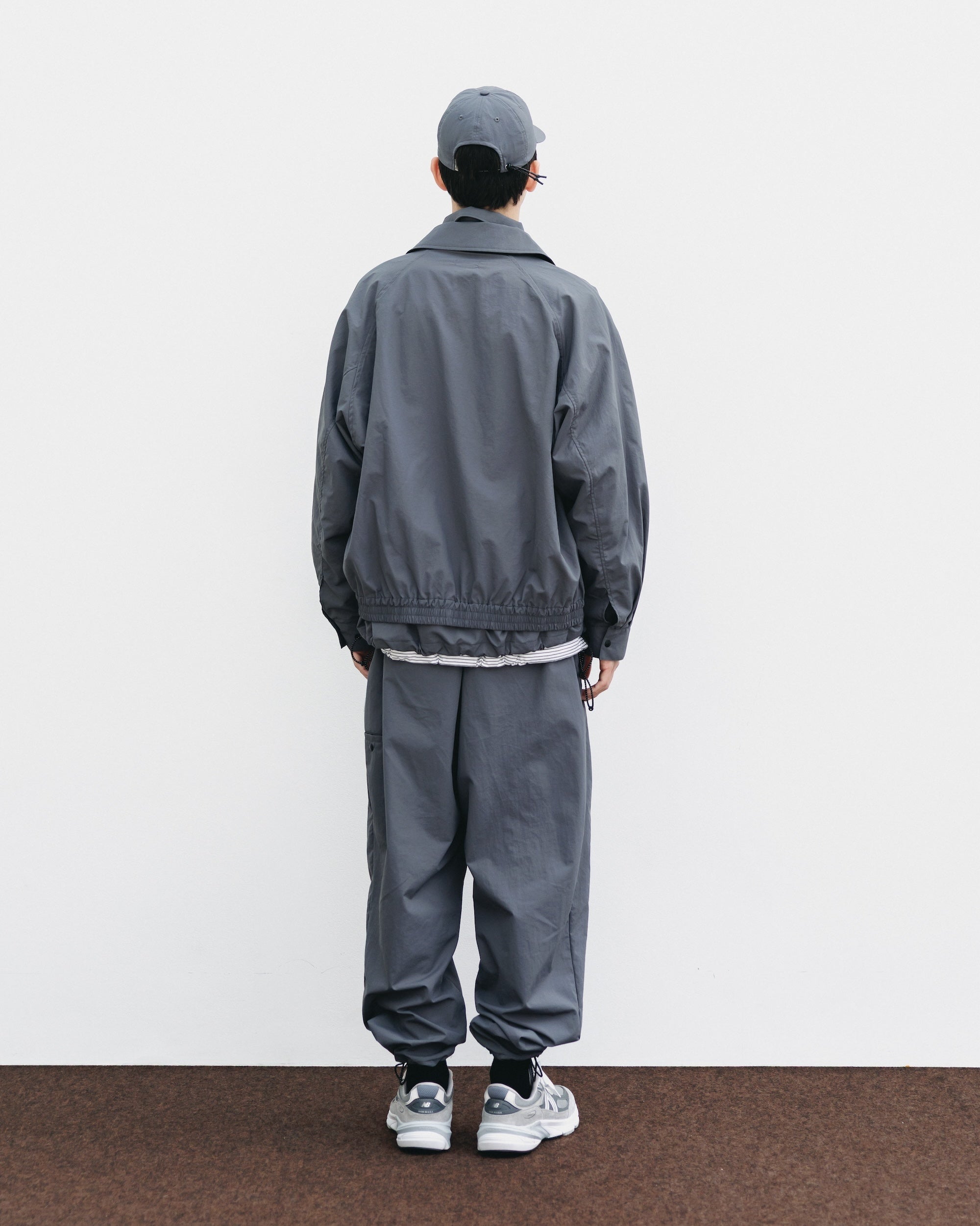 【10.15 WED 20:00- IN STOCK】WATER REPELLENT NYLON CITY UNIFORM WIDE TAPERED PANTS FOR YGM (GRAY×GRAY)