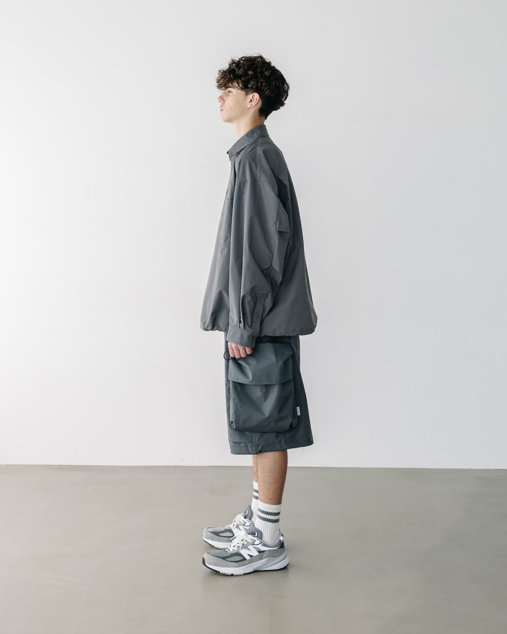 【5.6 TUE 20:00- IN STOCK】MINI PLAID L/S PULLOVER SHIRT (CHARCOAL)