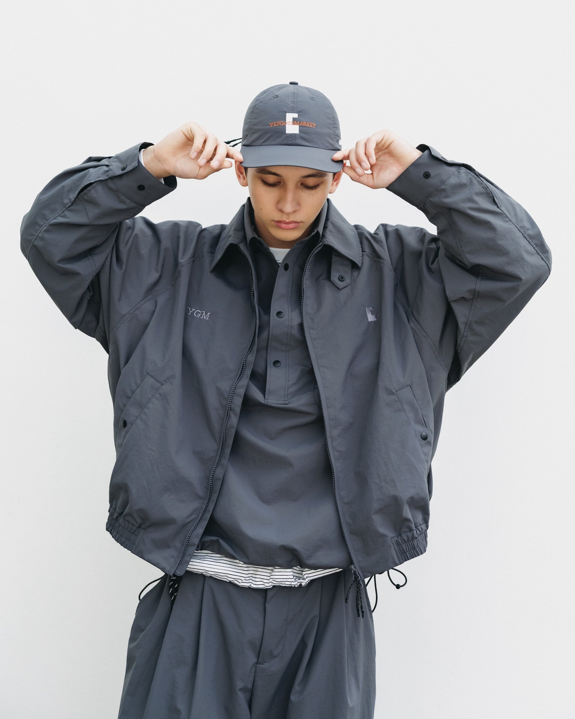 【10.15 WED 20:00- IN STOCK】WATER REPELLENT NYLON CITY UNIFORM UTILITY JACKET FOR YGM (GRAY×GRAY)