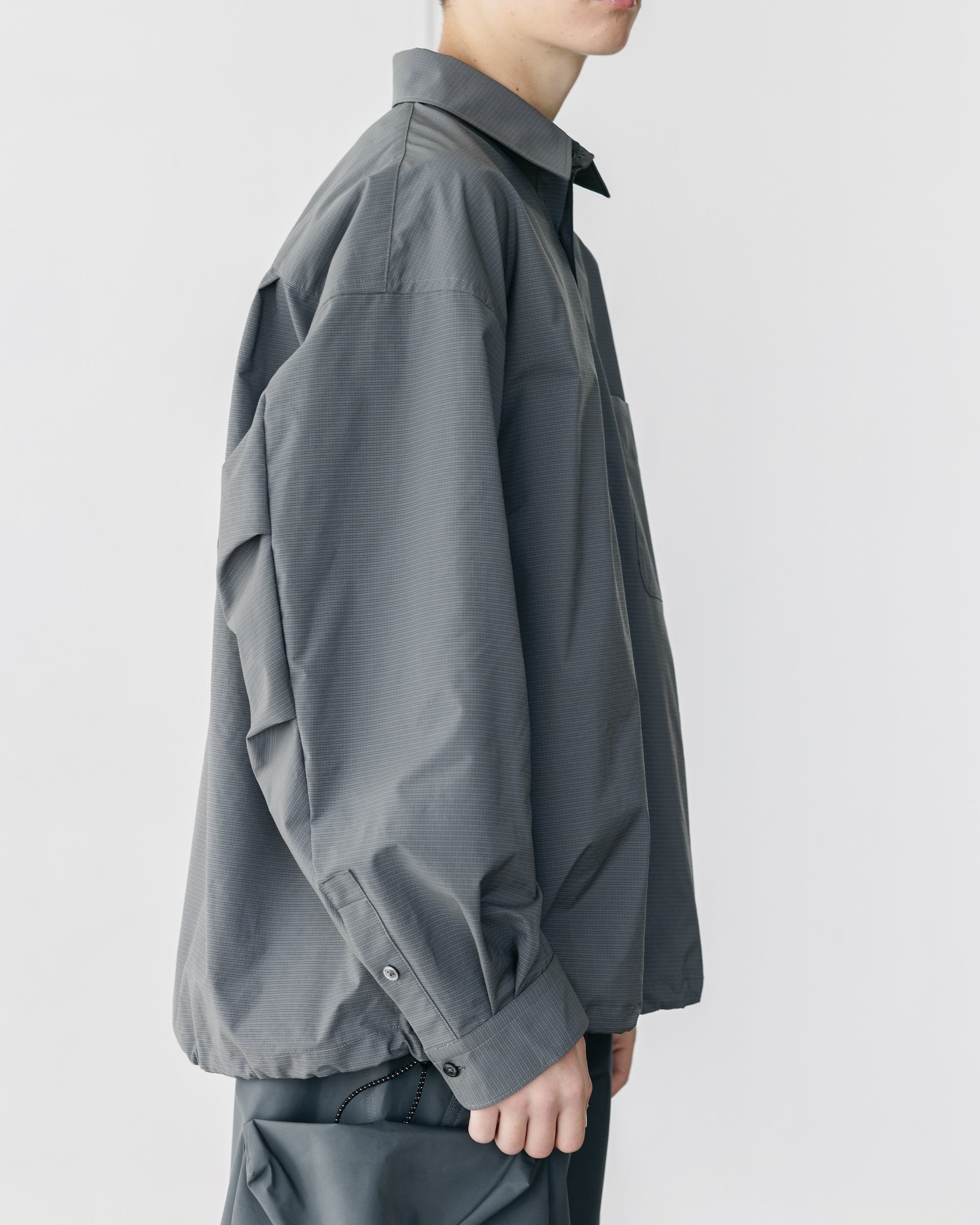 【5.6 TUE 20:00- IN STOCK】MINI PLAID L/S PULLOVER SHIRT (CHARCOAL)