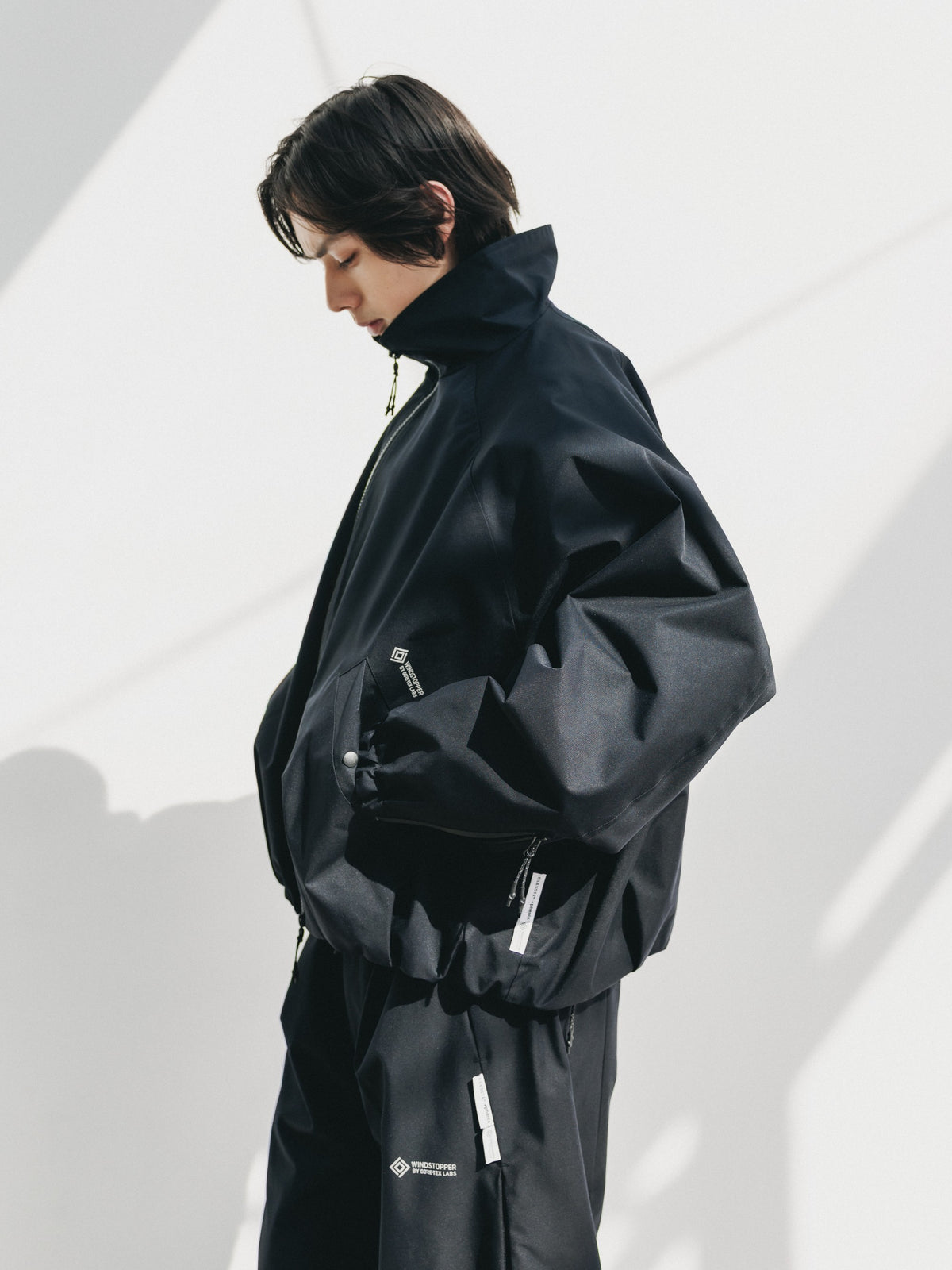 【10.17 SAT 20:00- IN STOCK】 +phenix WINDSTOPPER® by GORE-TEX LABS TWILL CITY STAND BALLOON UTILITY JACKET (BLACK)