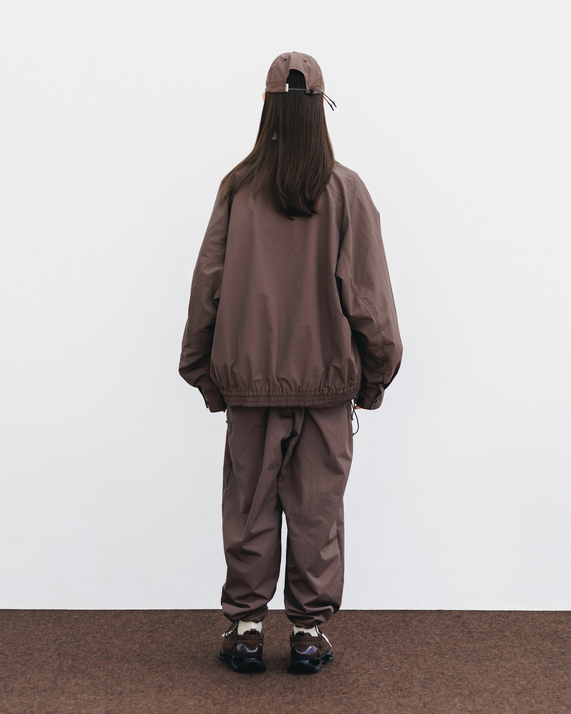【10.15 WED 20:00- IN STOCK】WATER REPELLENT NYLON CITY UNIFORM WIDE TAPERED PANTS FOR YGM (BROWN×ORANGE)