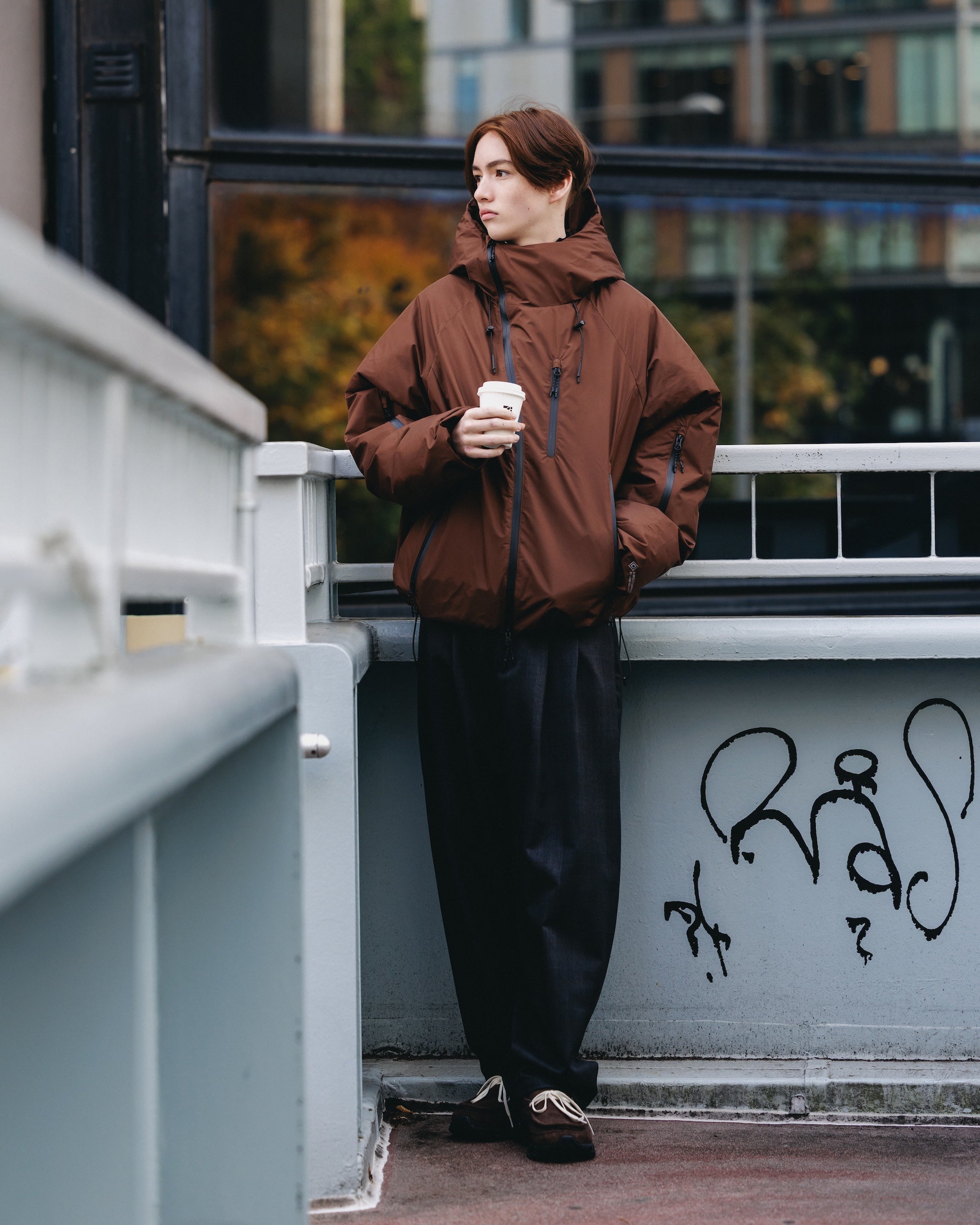 【12.20 SAT 20:00- IN STOCK】+phenix WINDSTOPPER® by GORE-TEX LABS CITY PUFFER JACKET (CHOCOLATE BROWN)