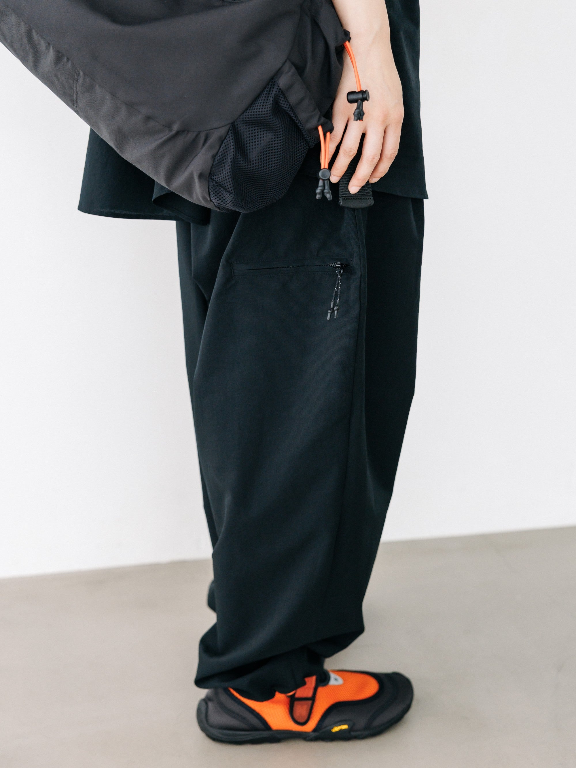 【8.22 SAT 20:00- IN STOCK】“C”COOLDOTS® MINI RIPSTOP CITY UNIFORM WIDE TAPERED PANTS (BLACK×ORANGE)